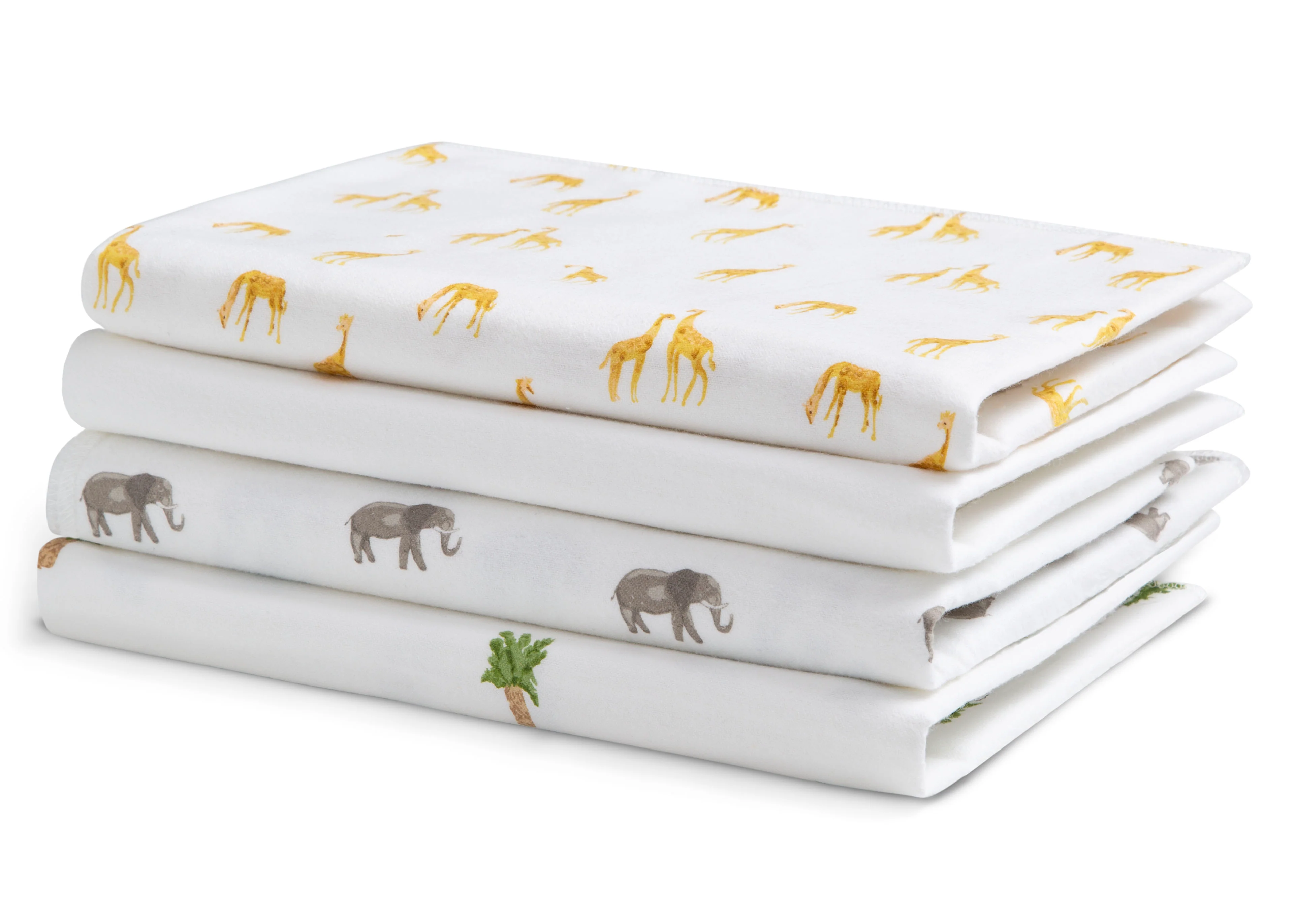 100% Cotton Flannel Baby Receiving Blankets - 4 Pack - Image 4