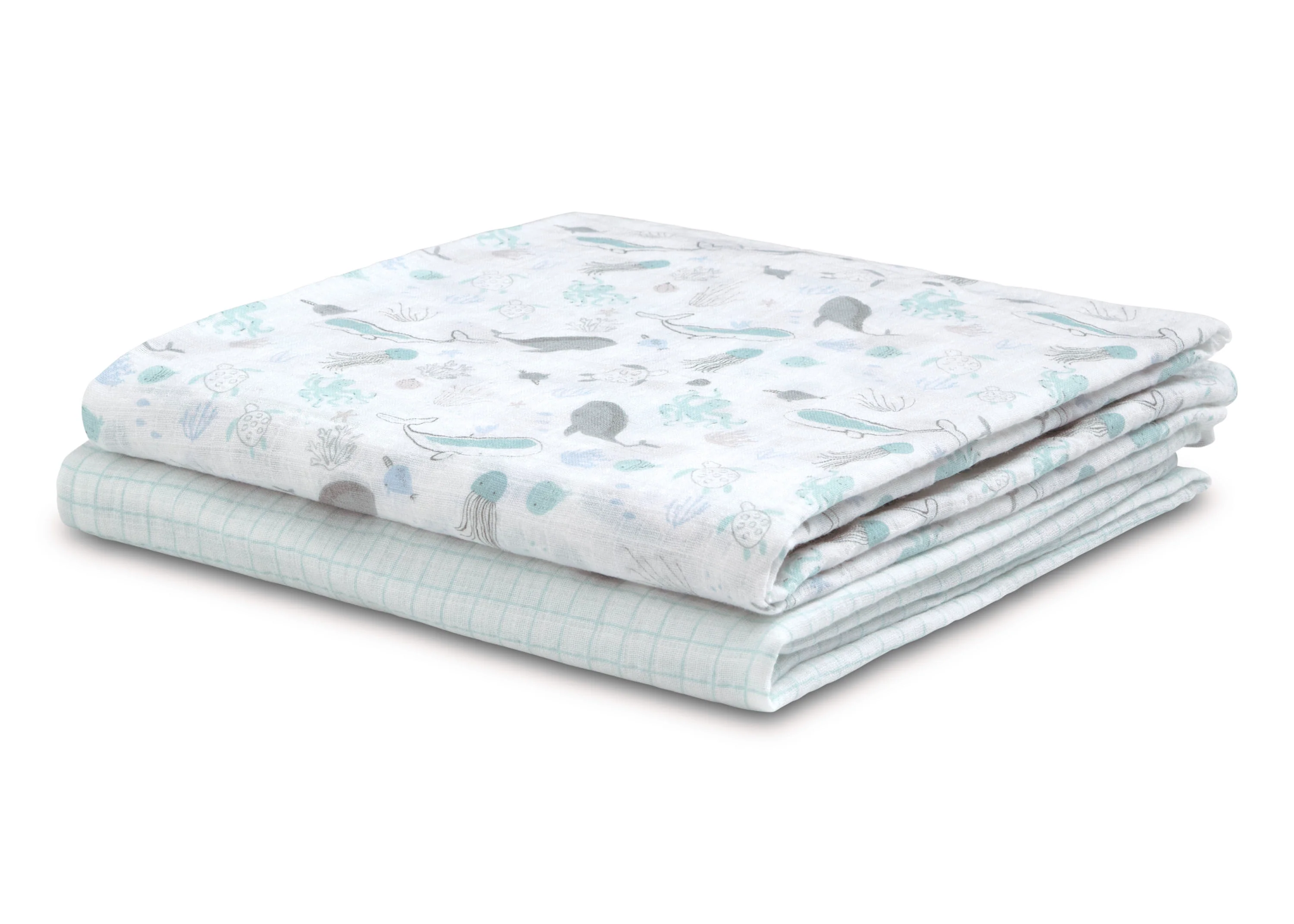 100% Cotton Muslin Baby Receiving Blankets - 2 Pack - Image 4