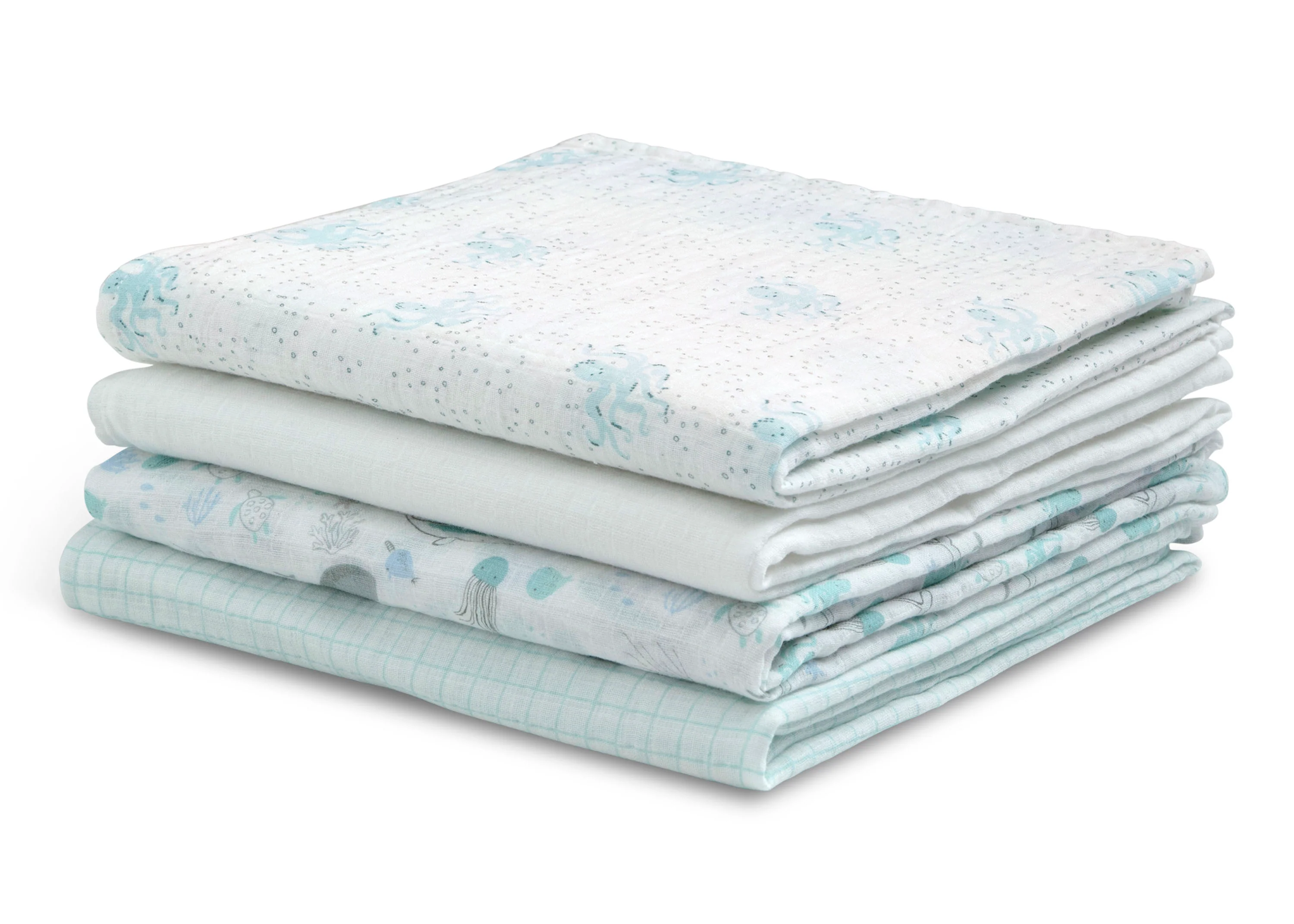 100% Cotton Muslin Baby Receiving Blankets - 4 Pack - Image 4