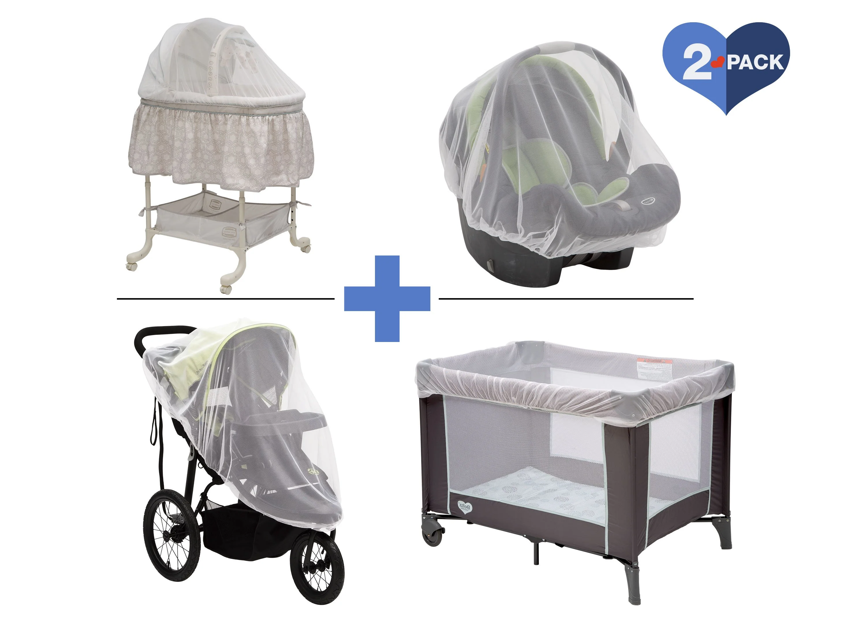 2-Pack of Universal Mosquito Nets for Strollers, Joggers, Play Yards, Pack ‘n Plays, Infant Cars Seats, Infant Strollers & Bassinets - Image 2
