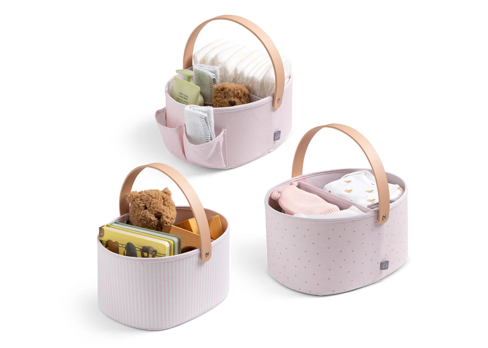 babyGap 3-Pack Nested Fabric Storage Bins with Handles - Image 2
