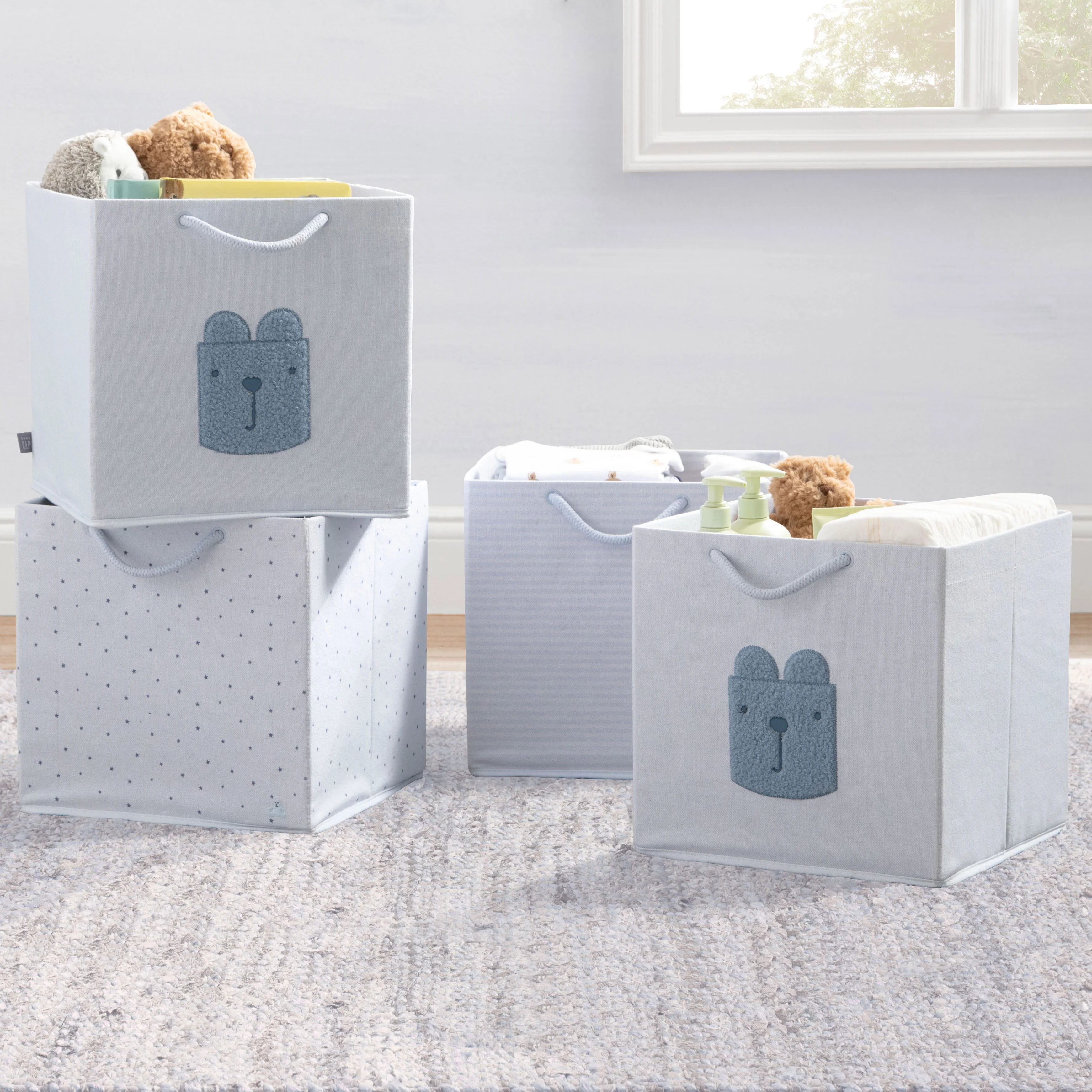 babyGap 4-Pack Brannan Bear Fabric Storage Bins with Handles - Image 14