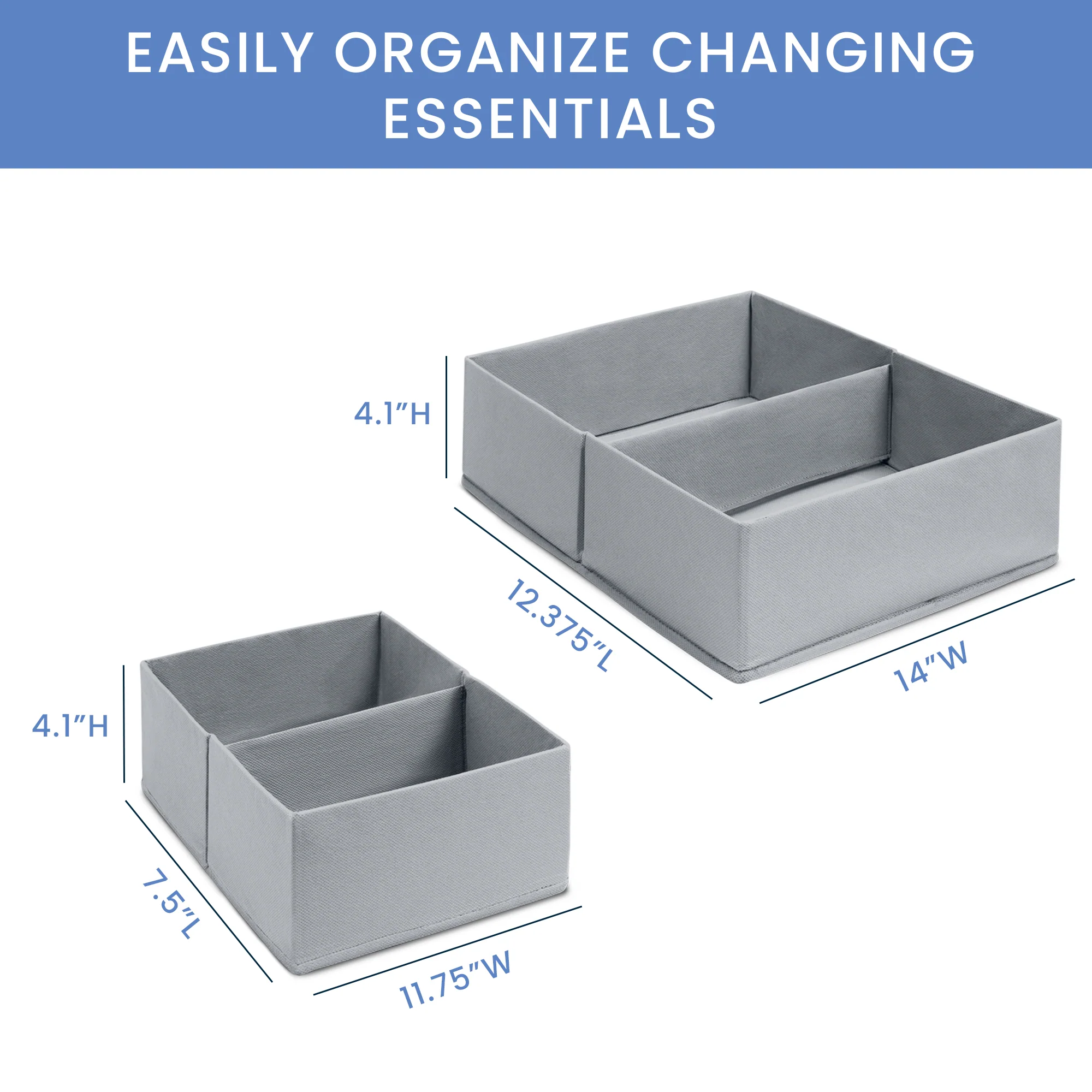7-Piece Essential Changing Table Set - Newborn Baby Gift Set for Boys and Girls – Set Includes Changing Pad, Plush Changing Pad Cover, 3 Changing Pad Liners and 2 Storage Bins - Image 6