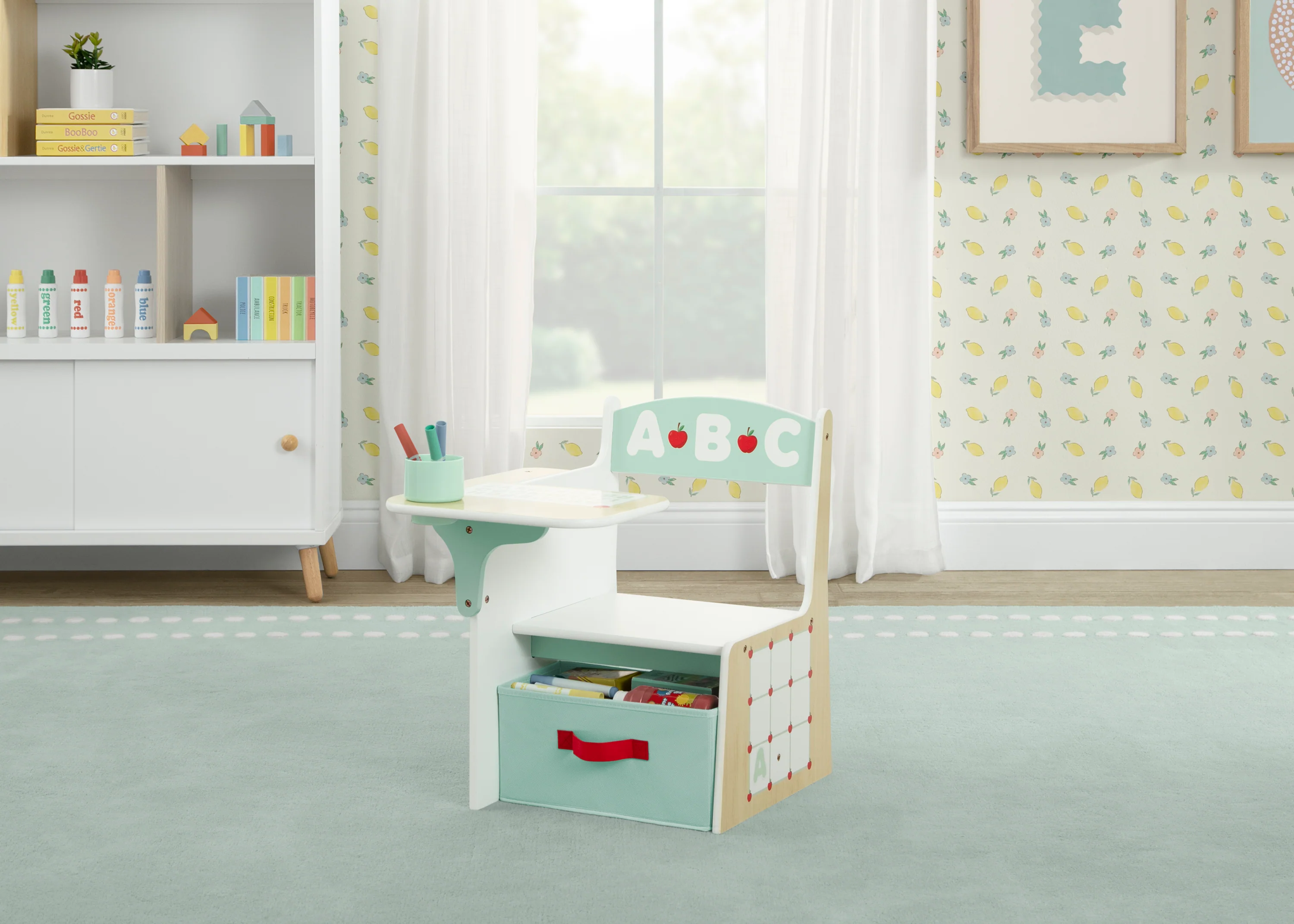 ABC Alphabet Chair Desk with Storage Bin