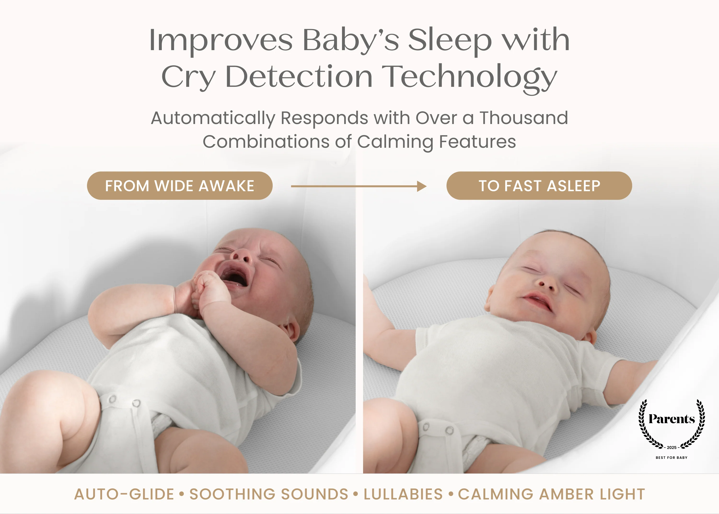 Aero Smart Auto Glide Bassinet with Cry Detection & Bluetooth Wireless Technology - Image 3