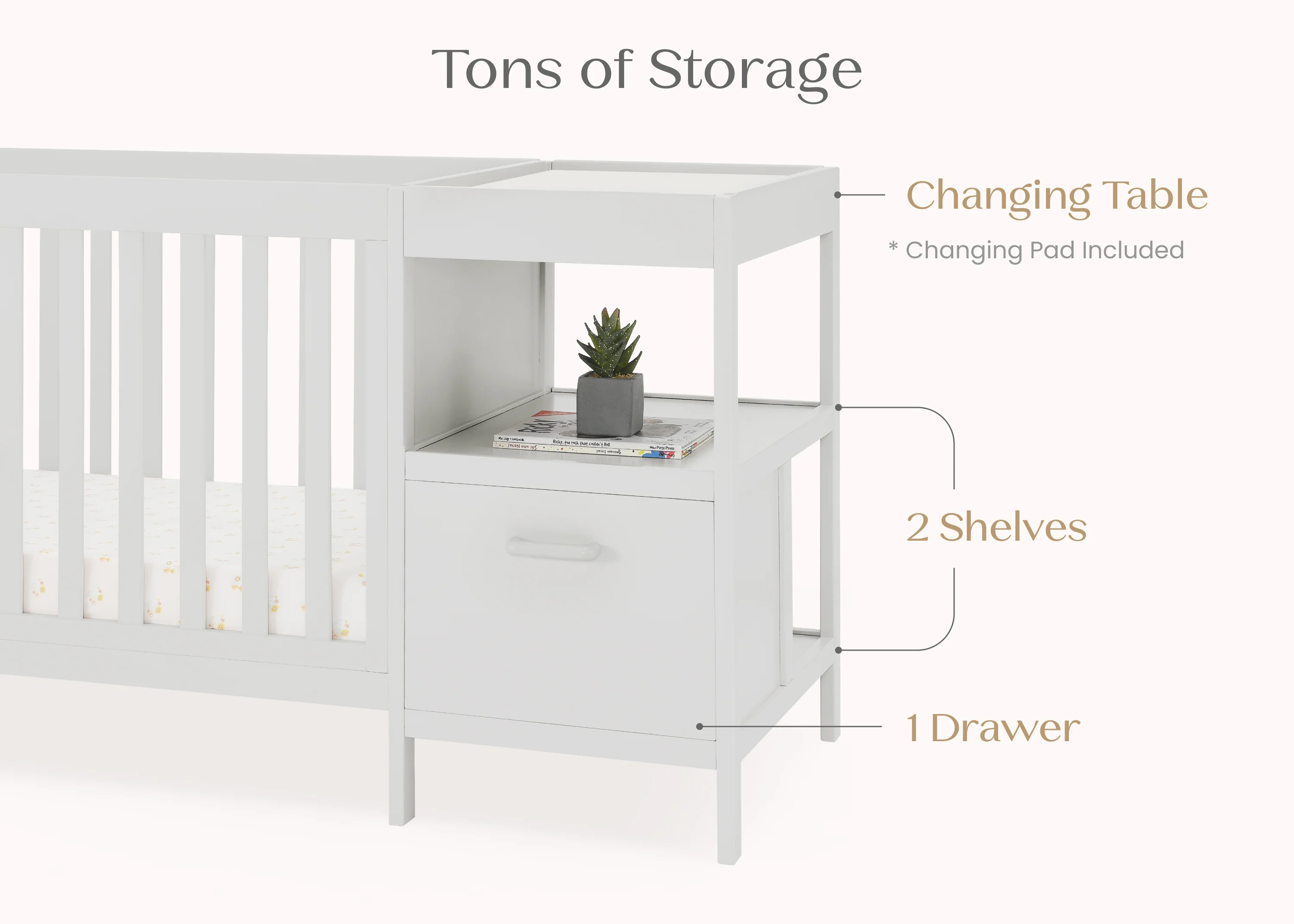 Alice 5-in-1 Convertible Crib and Changer - Image 22