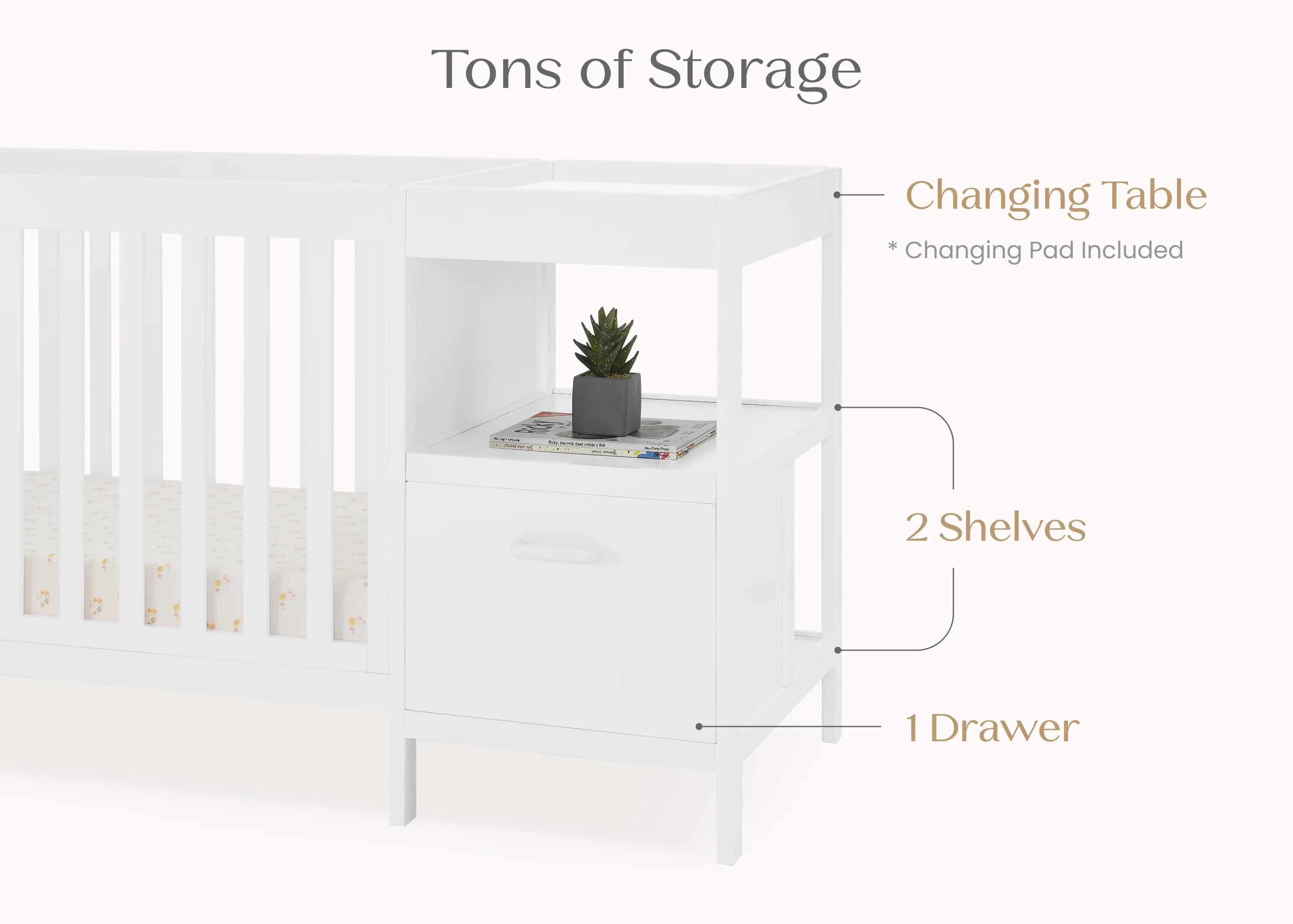 Alice 5-in-1 Convertible Crib and Changer - Image 6