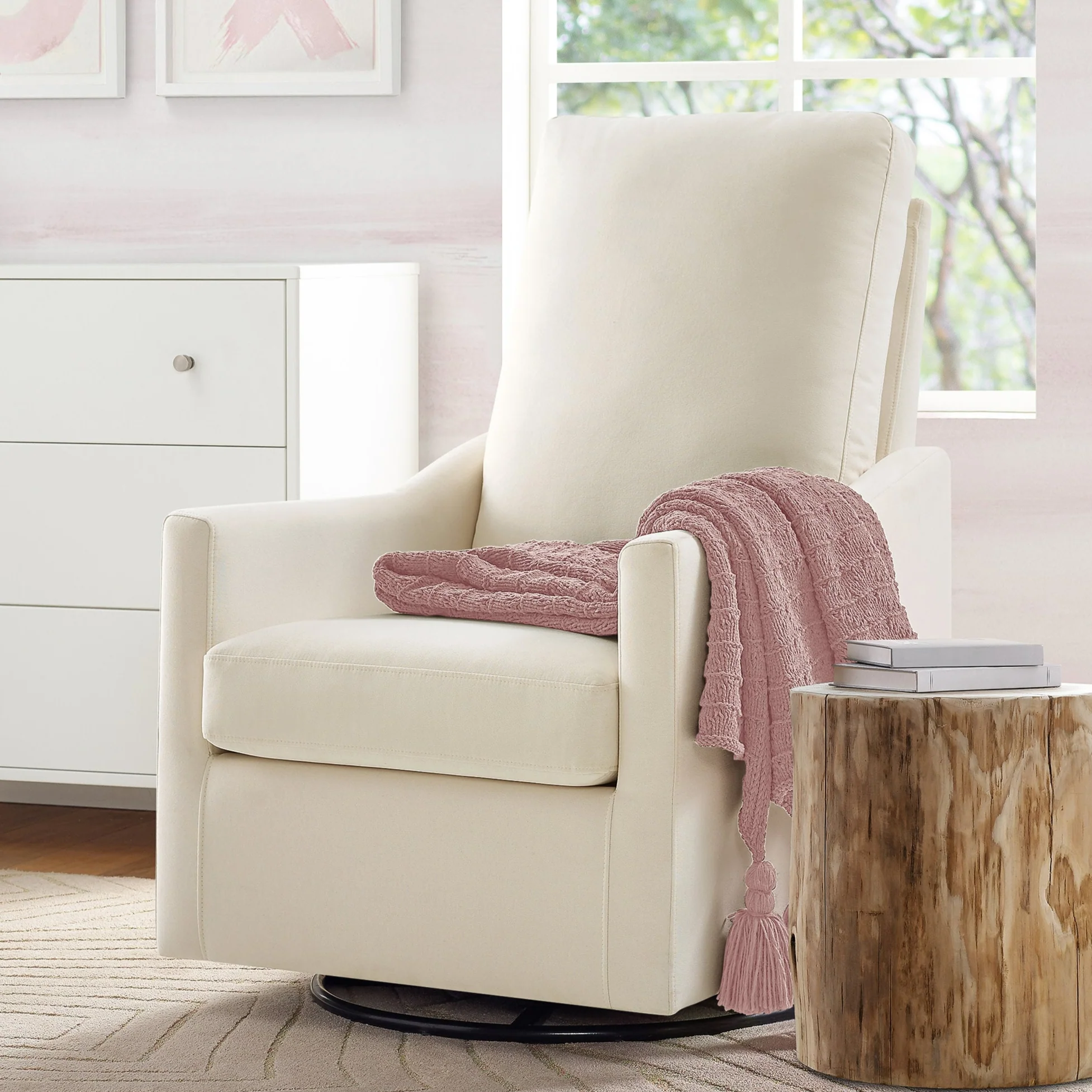 Andie Nursery Glider Swivel Chair with Stain-Resistant LiveSmart Fabric - Image 6