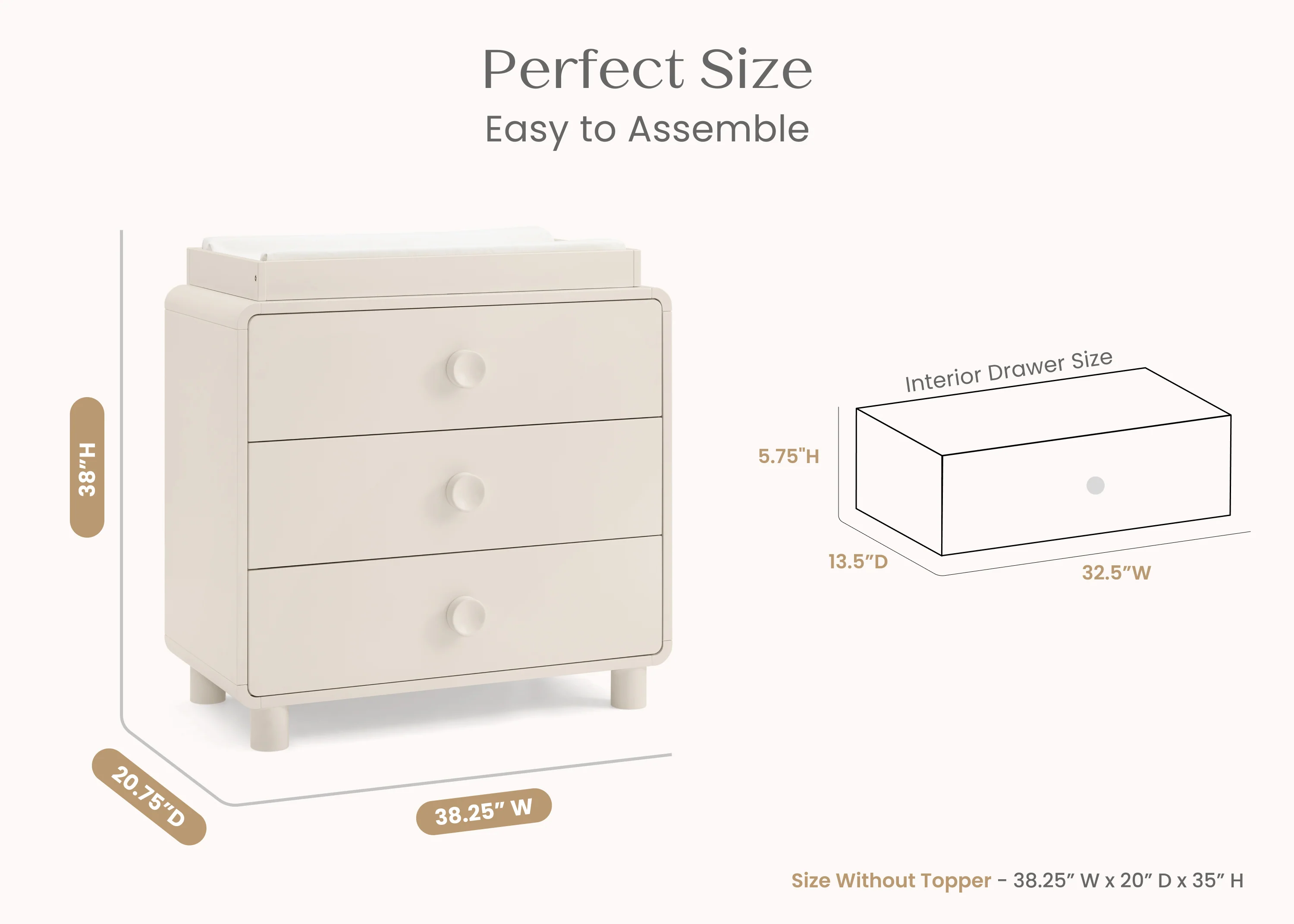 Ari 3 Drawer Dresser with Changing Top - Image 18