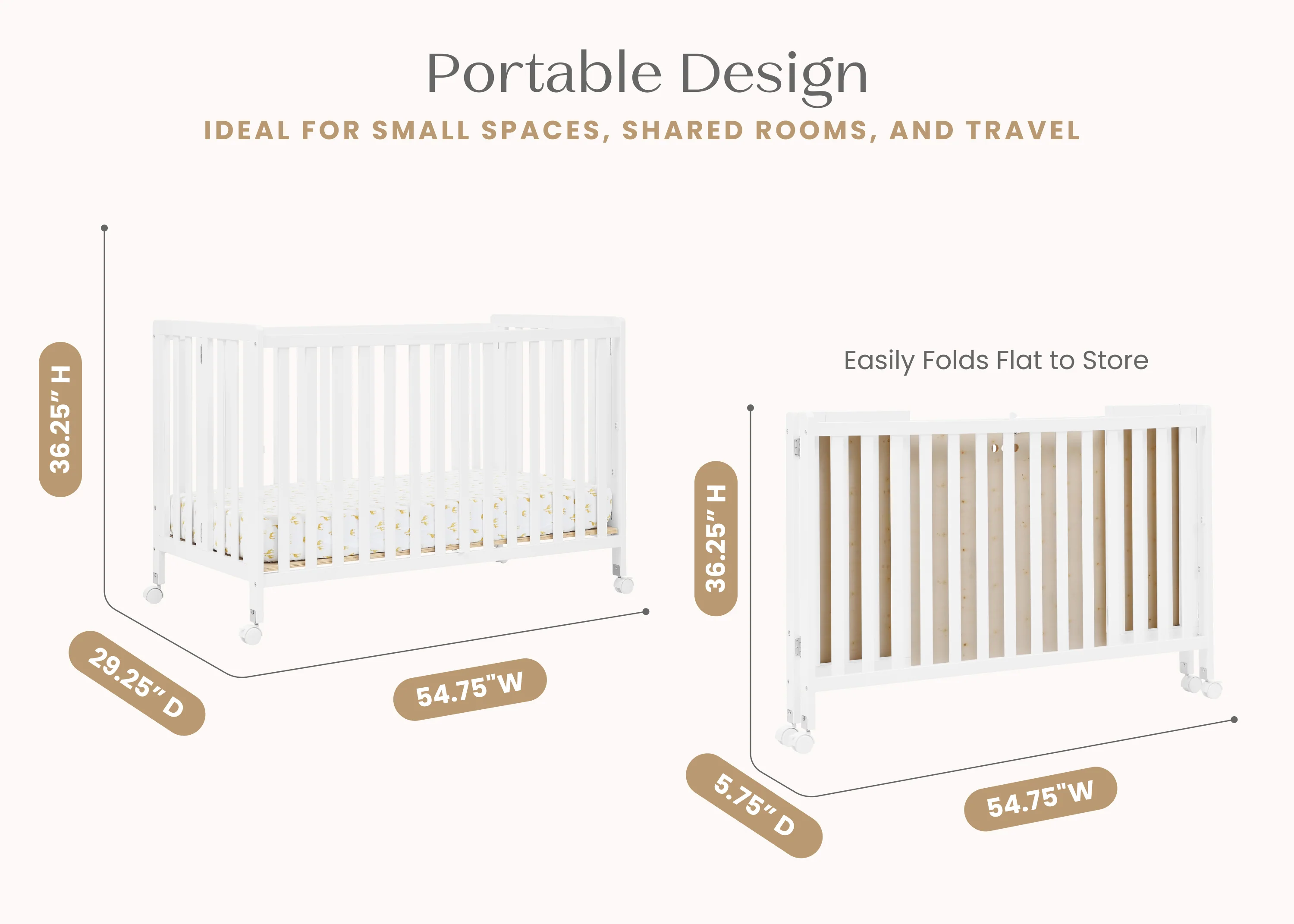 Aria Full Size Portable Folding Crib - Image 6