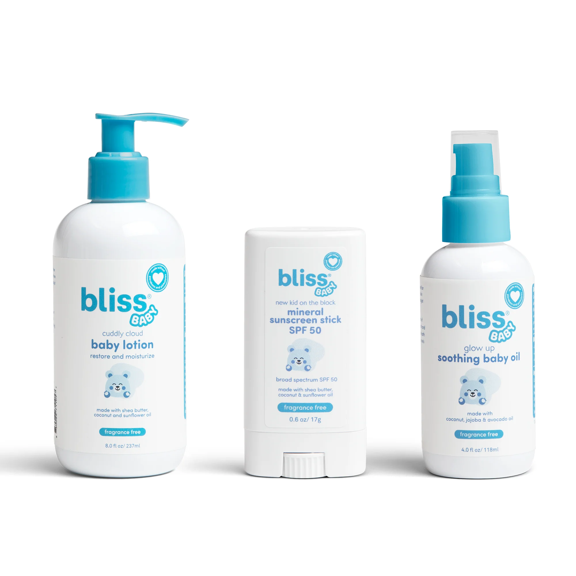 Baby Care Essentials Gift Set -Includes Mineral Sunscreen Stick, Baby Oil & Baby Lotion - Image 2