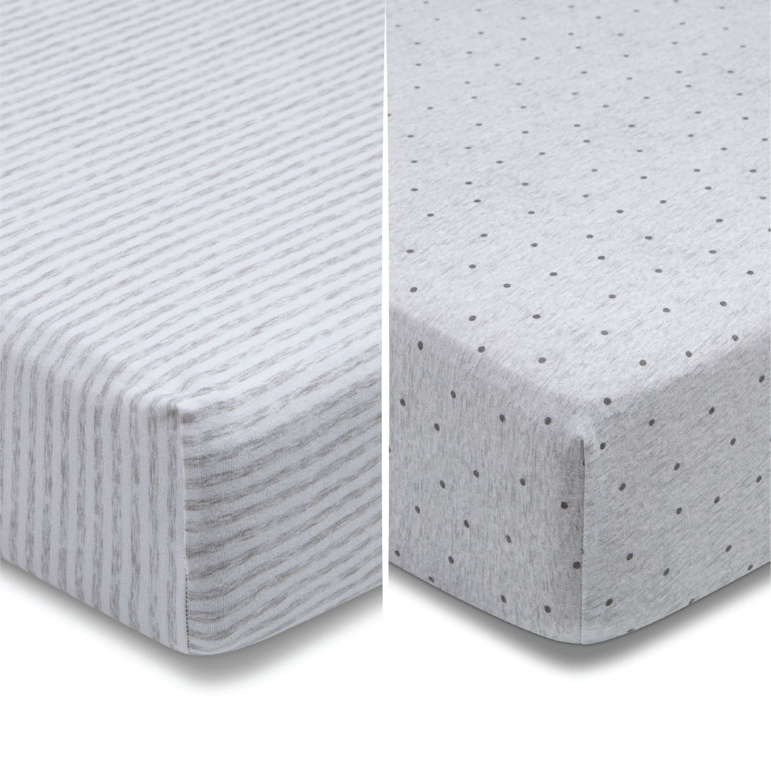 babyGap Grey Dots & Stripes 100% Organic Cotton Crib Sheets - 2 Pack - Image 6