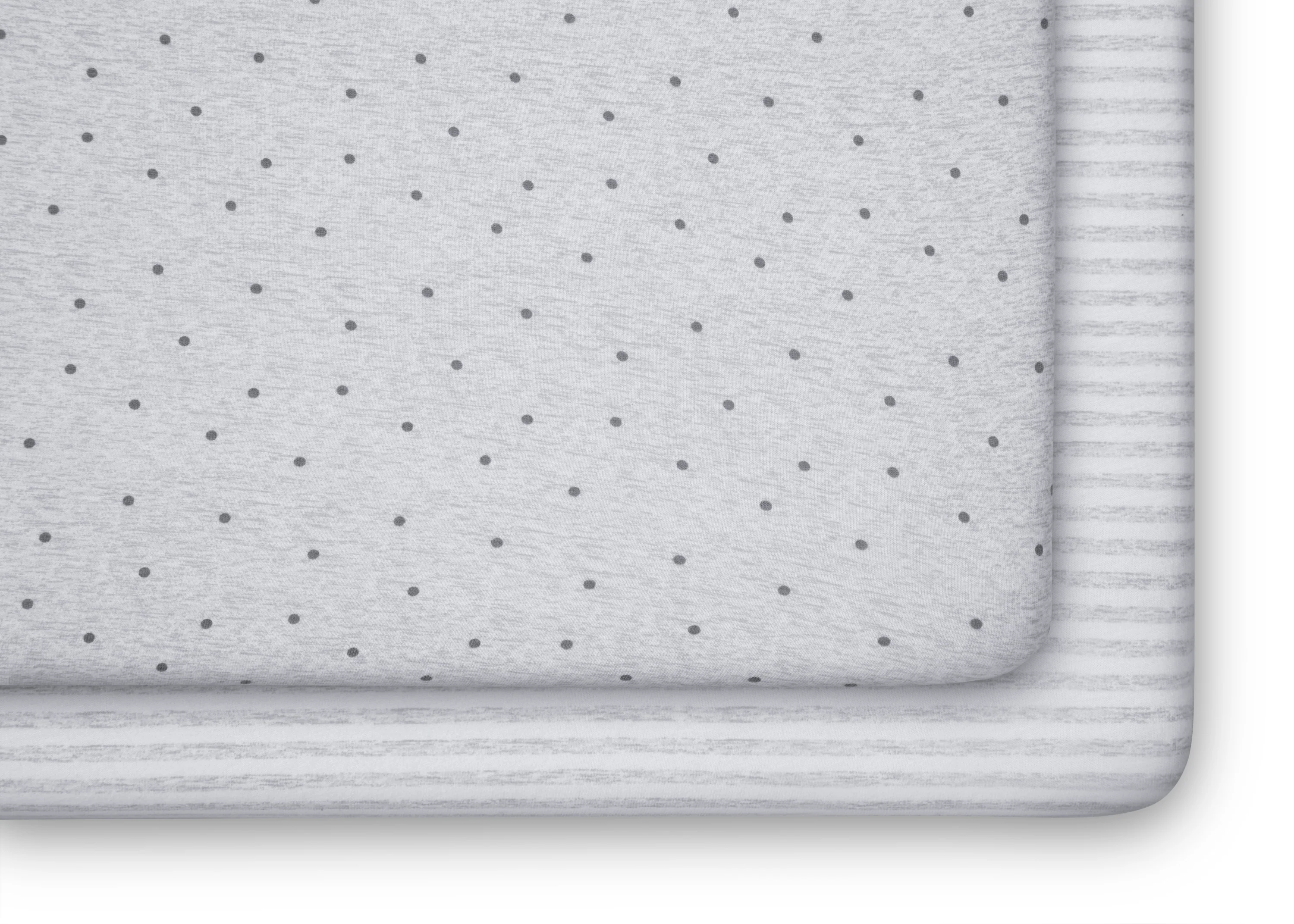 babyGap Grey Dots & Stripes 100% Organic Cotton Crib Sheets - 2 Pack - Image 9