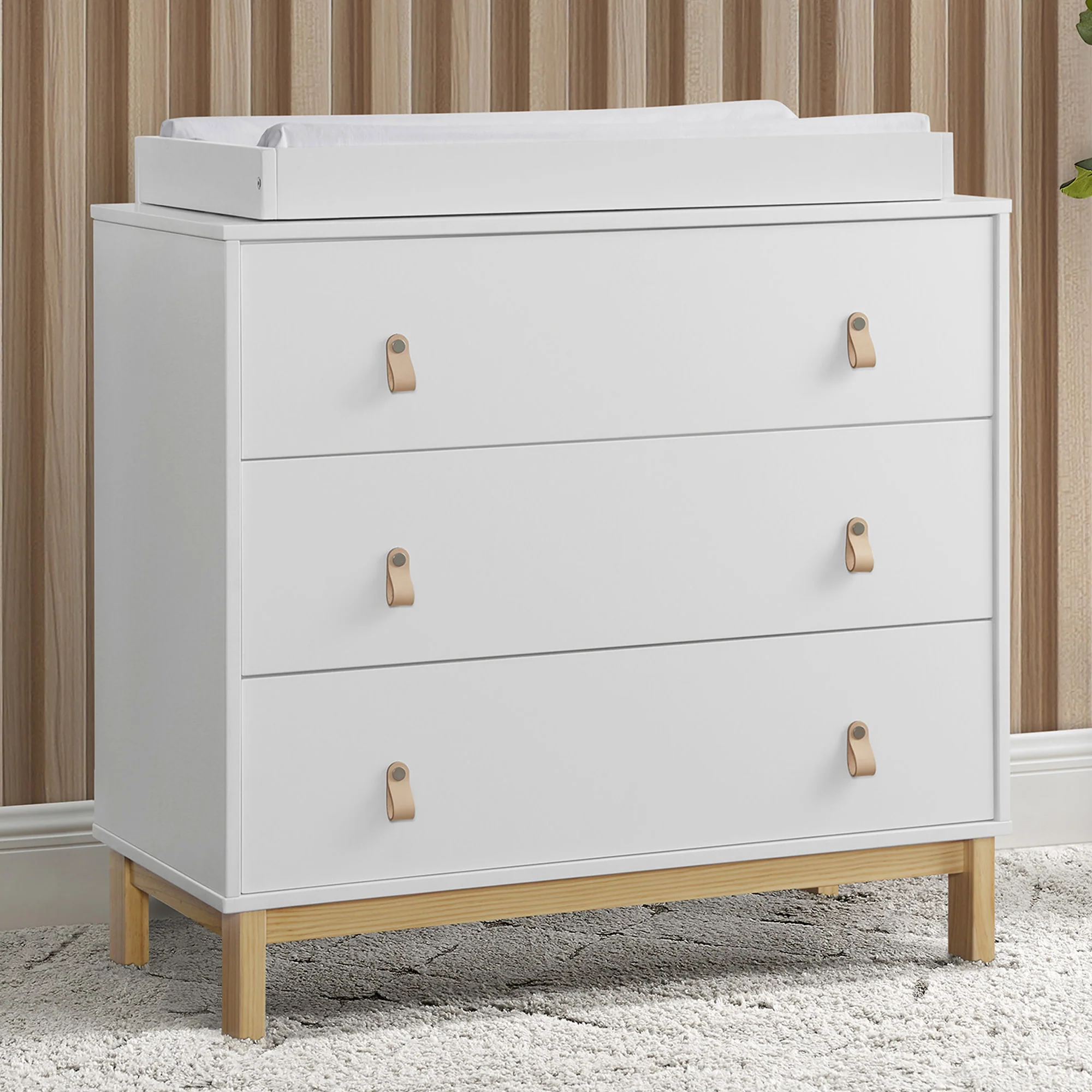 babyGap Legacy 3 Drawer Dresser with Leather Pulls and Interlocking Drawers - Image 6