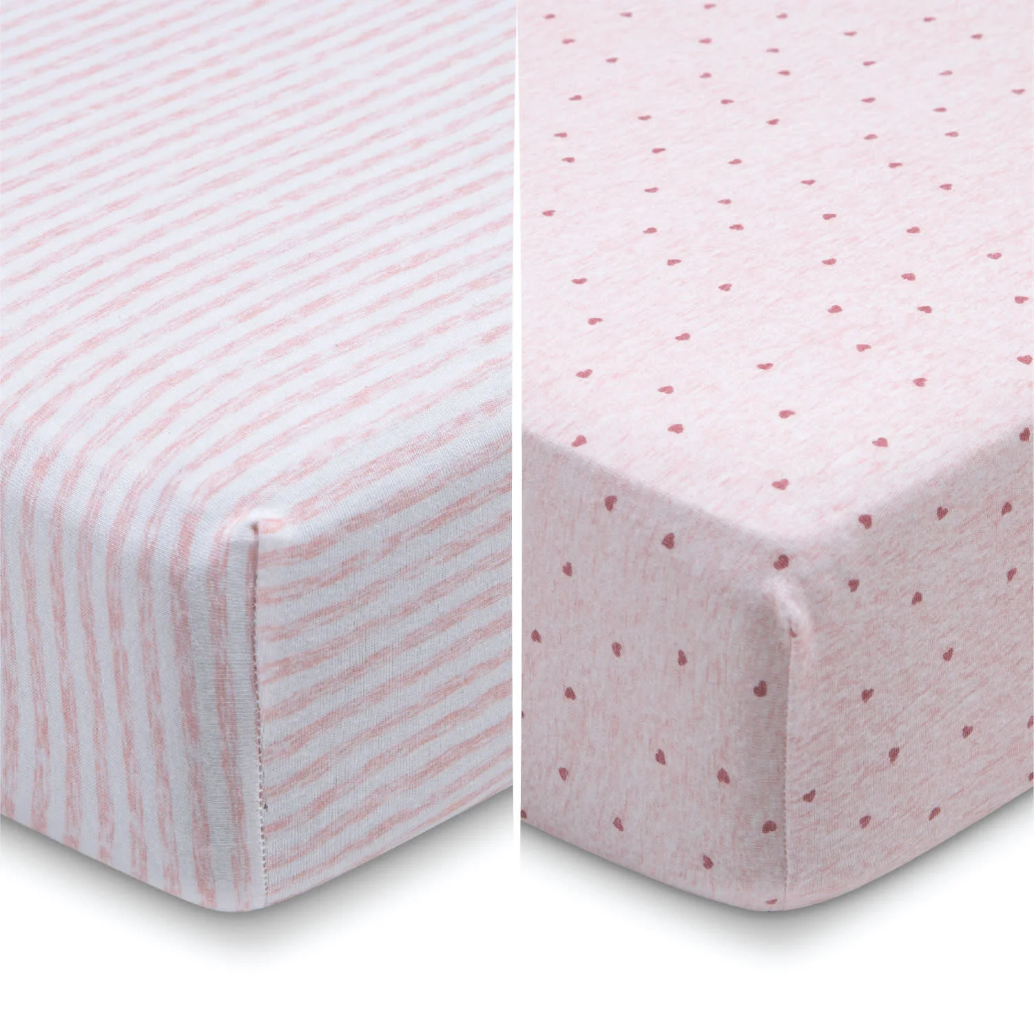 babyGap Pink Hearts & Stripes 100% Organic Cotton Crib Sheets - 2 Pack - Image 9