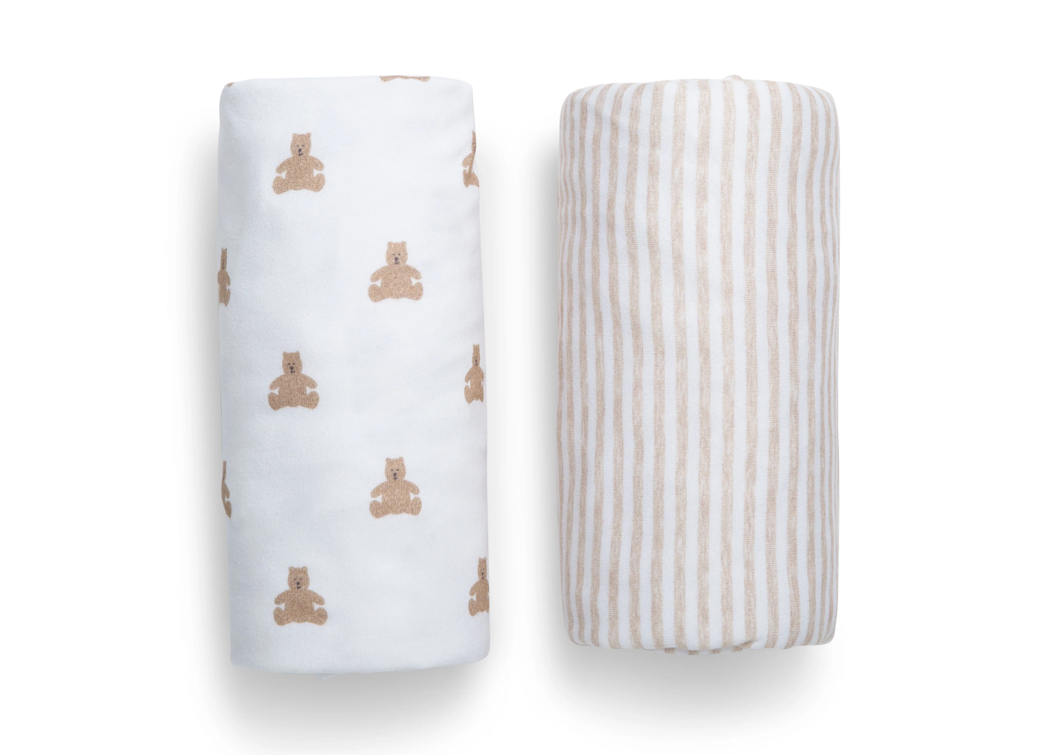babyGap Tan Teddy Bears & Stripes 100% Organic Cotton Crib Sheets - 2 Pack - Image 4