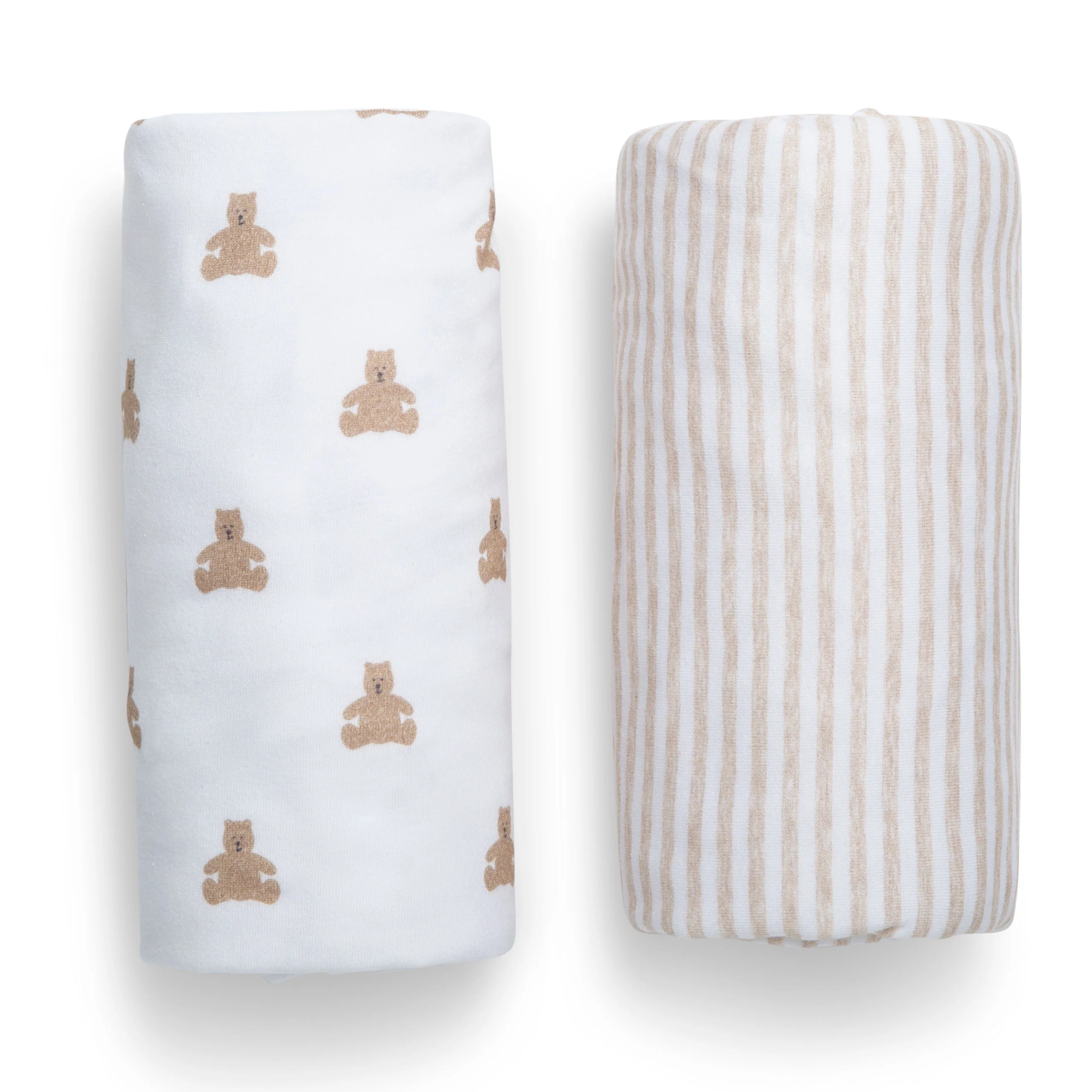 babyGap Tan Teddy Bears & Stripes 100% Organic Cotton Crib Sheets - 2 Pack - Image 8