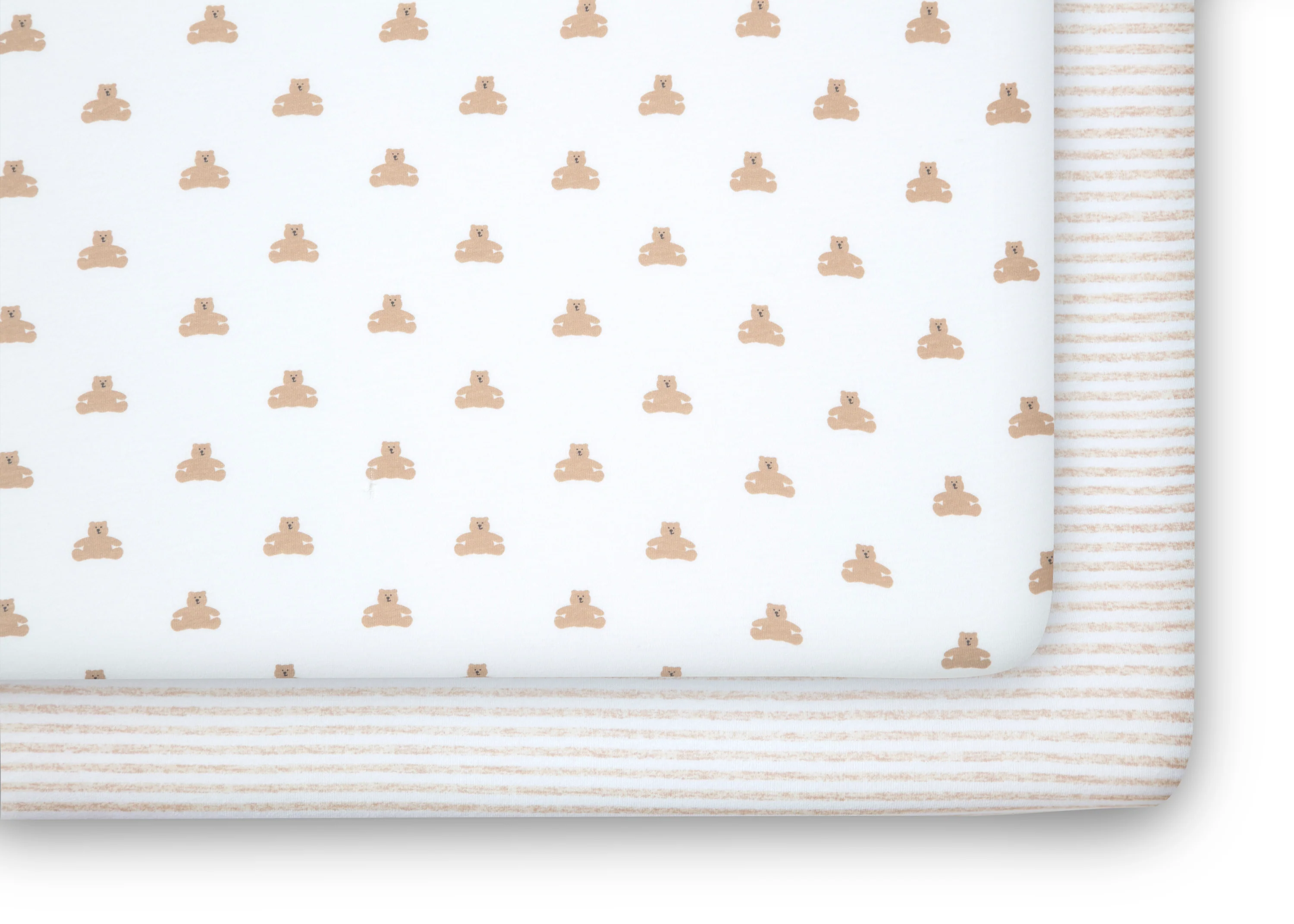 babyGap Tan Teddy Bears & Stripes 100% Organic Cotton Crib Sheets - 2 Pack - Image 9