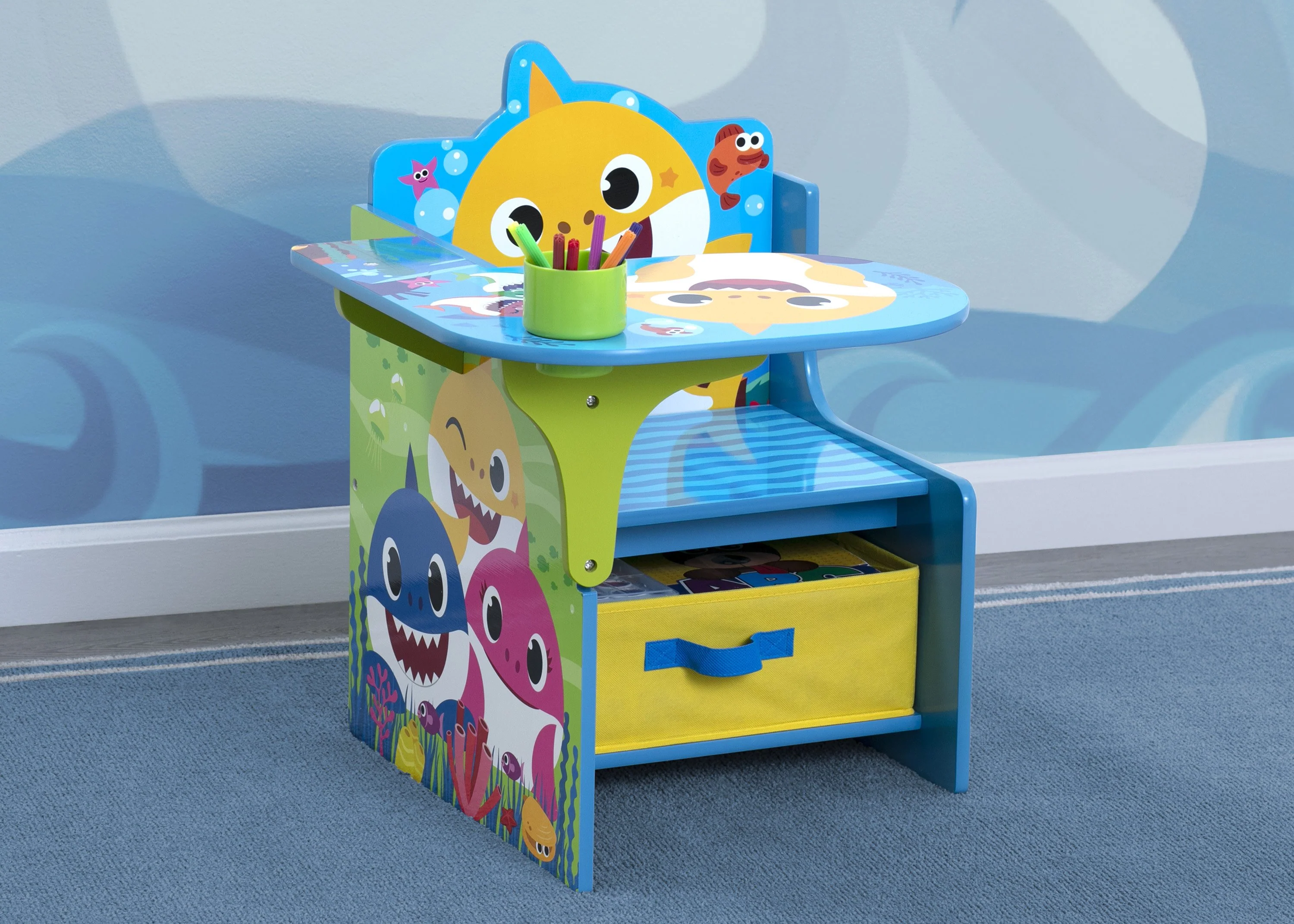 Baby Shark Chair Desk with Storage Bin - Image 2