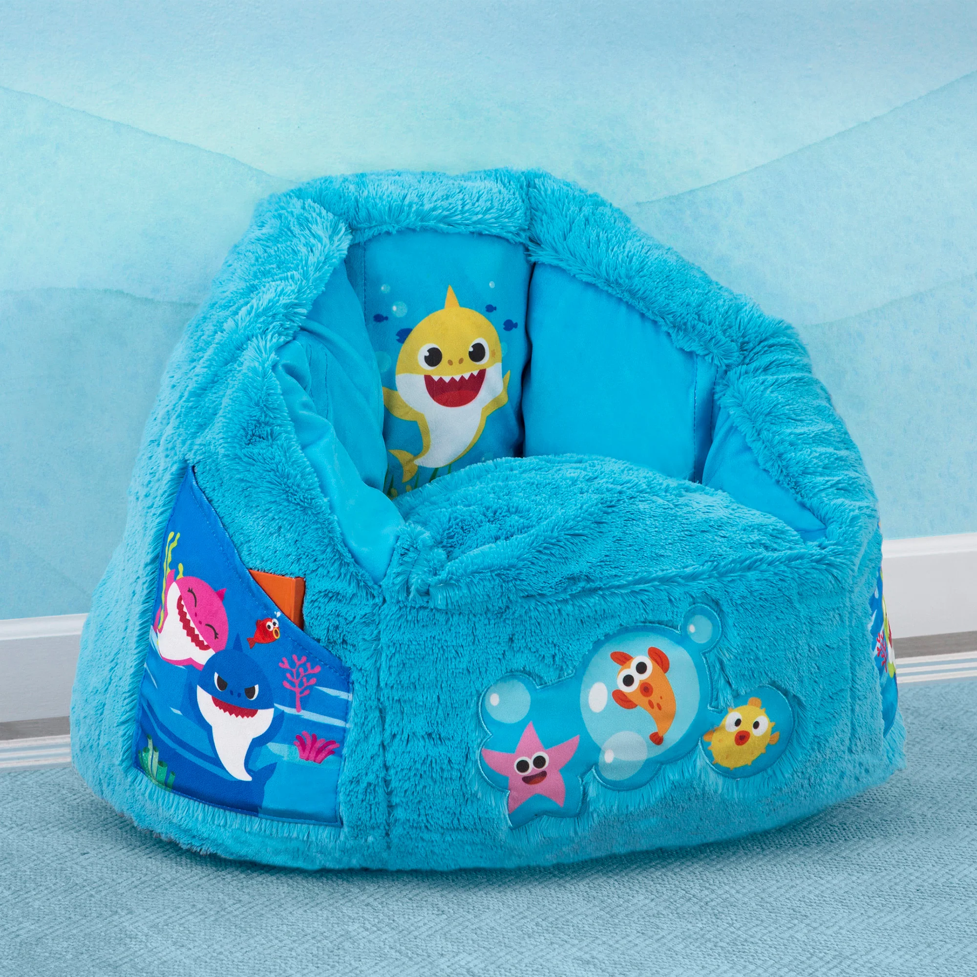Baby Shark Cozee Fluffy Chair, Toddler Size (for Kids Up to 6 Years Old) - Image 5