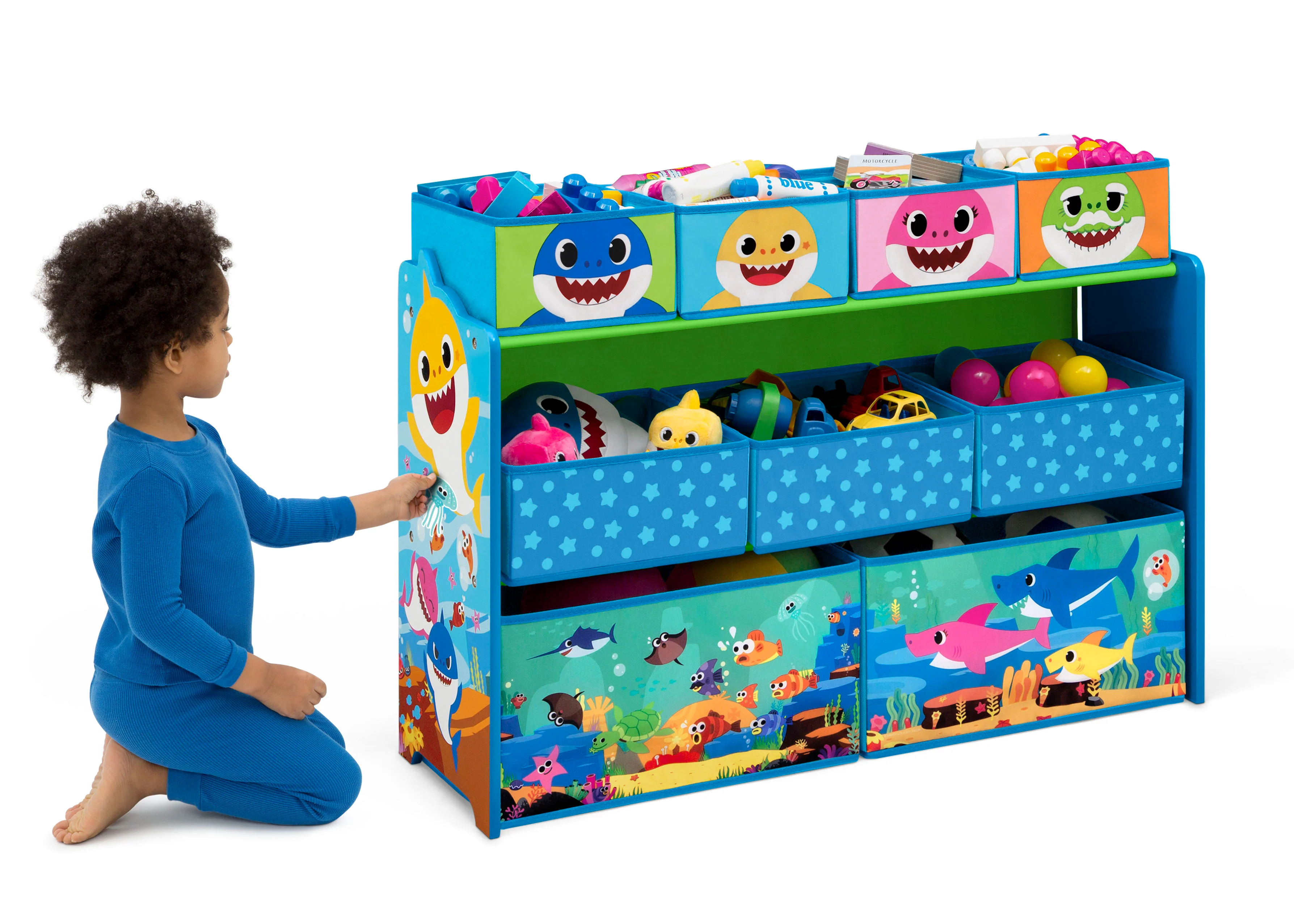 Baby Shark Deluxe 9 Bin Design and Store Toy Organizer - Image 6