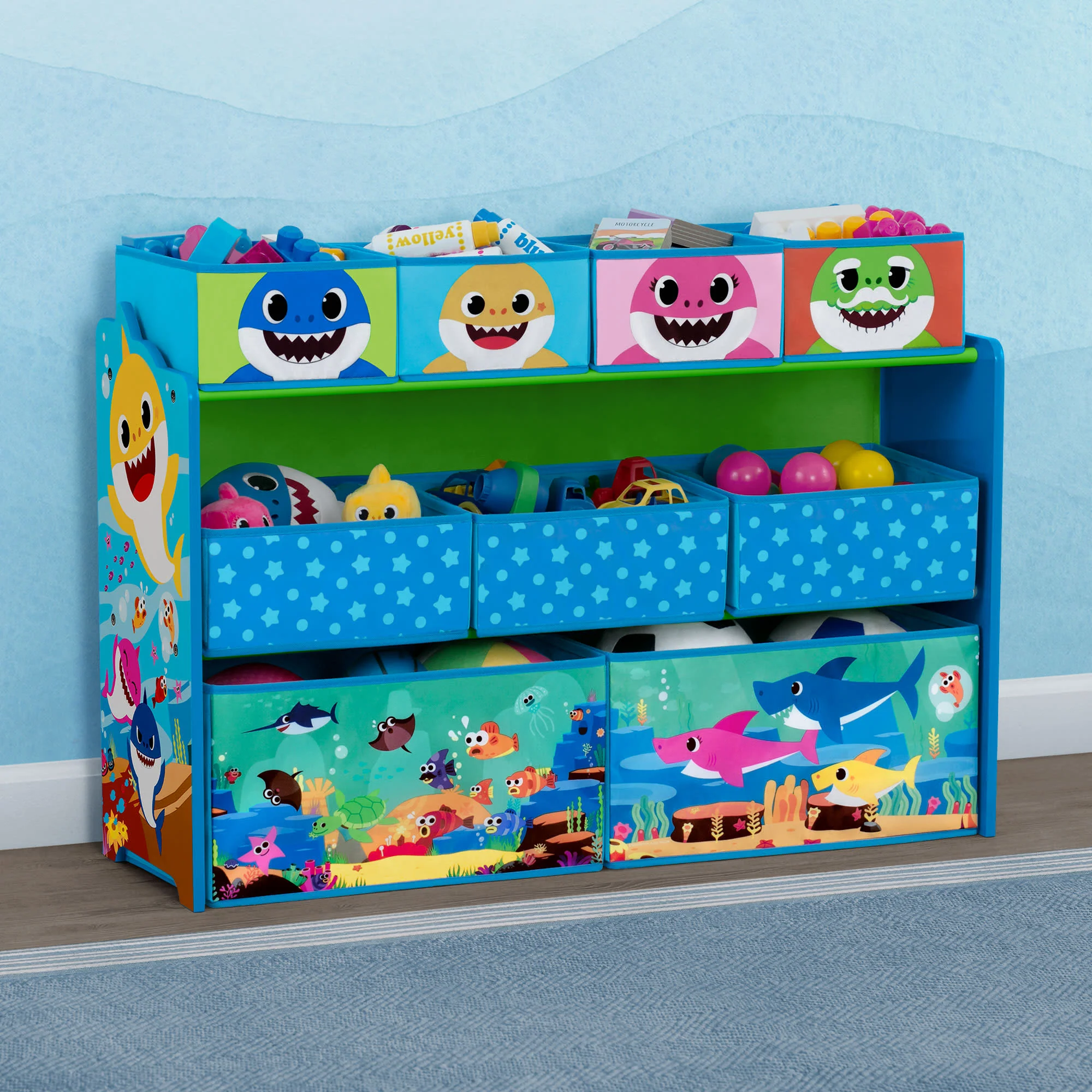 Baby Shark Deluxe 9 Bin Design and Store Toy Organizer - Image 7