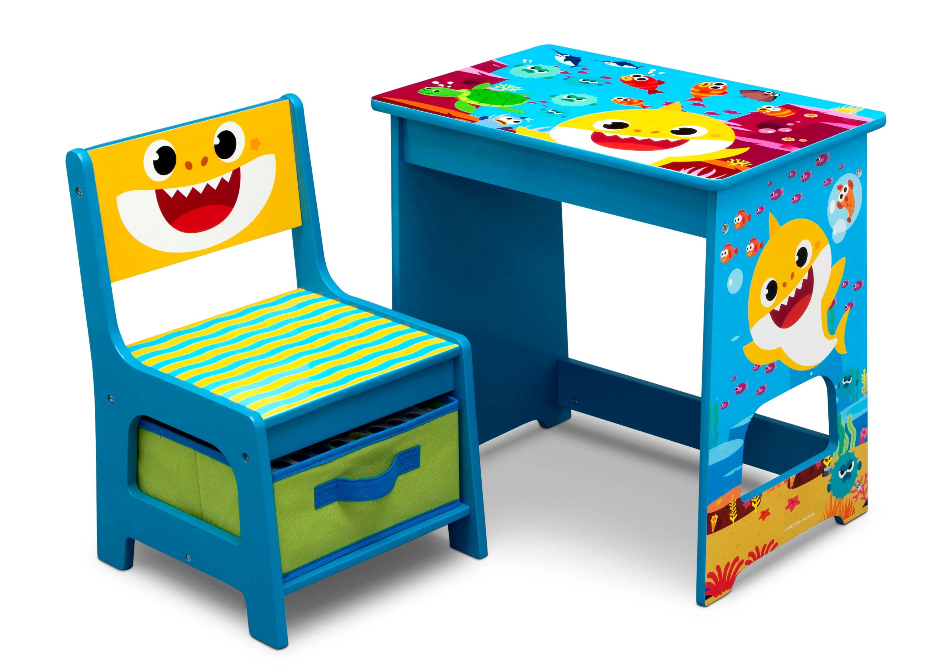Baby Shark Wood Art Desk and Chair Set - Image 2