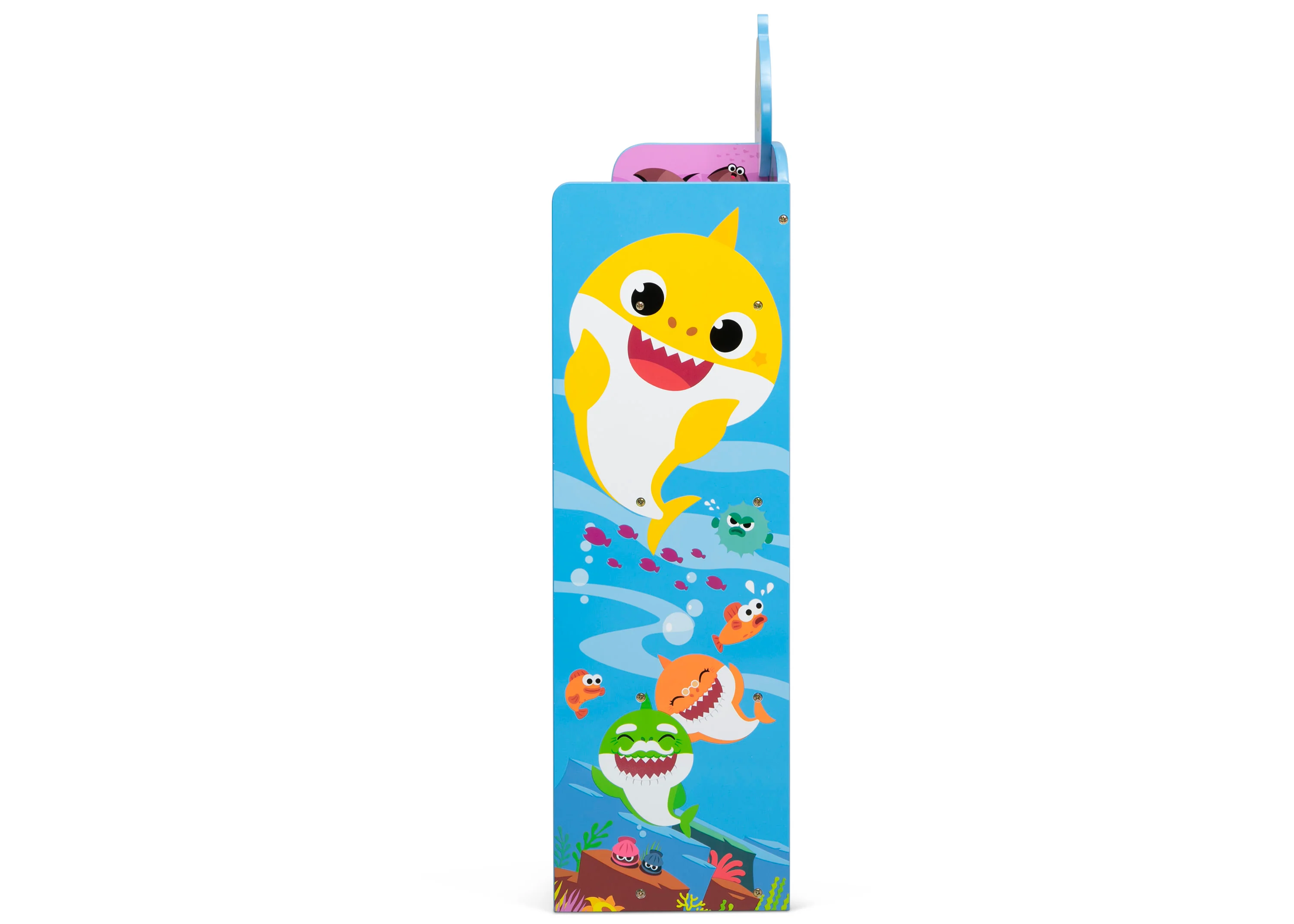 Baby Shark Wooden Playhouse 4-Shelf Bookcase for Kids - Image 4