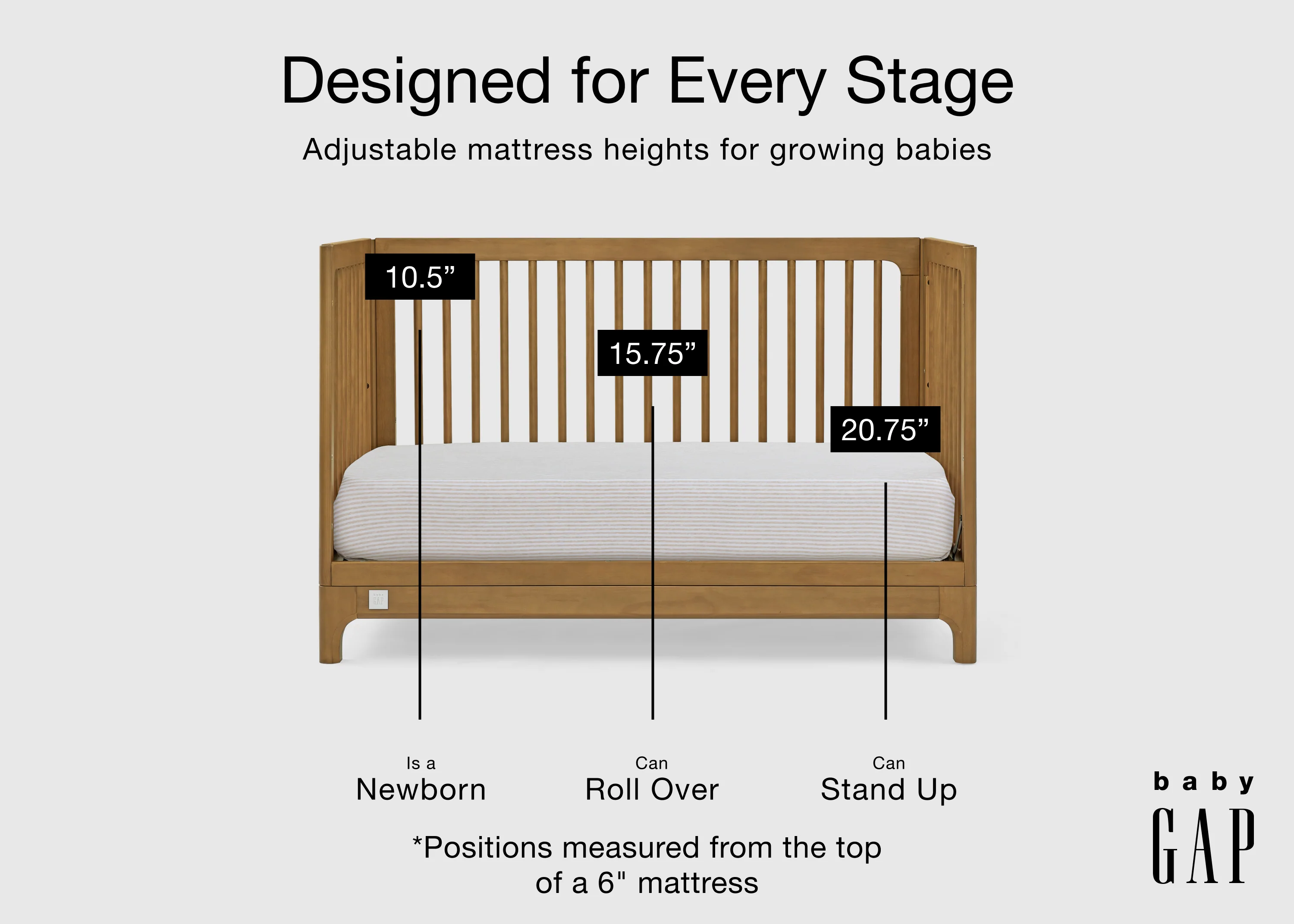 babyGap Wren 4-in-1 Convertible Crib - Image 3