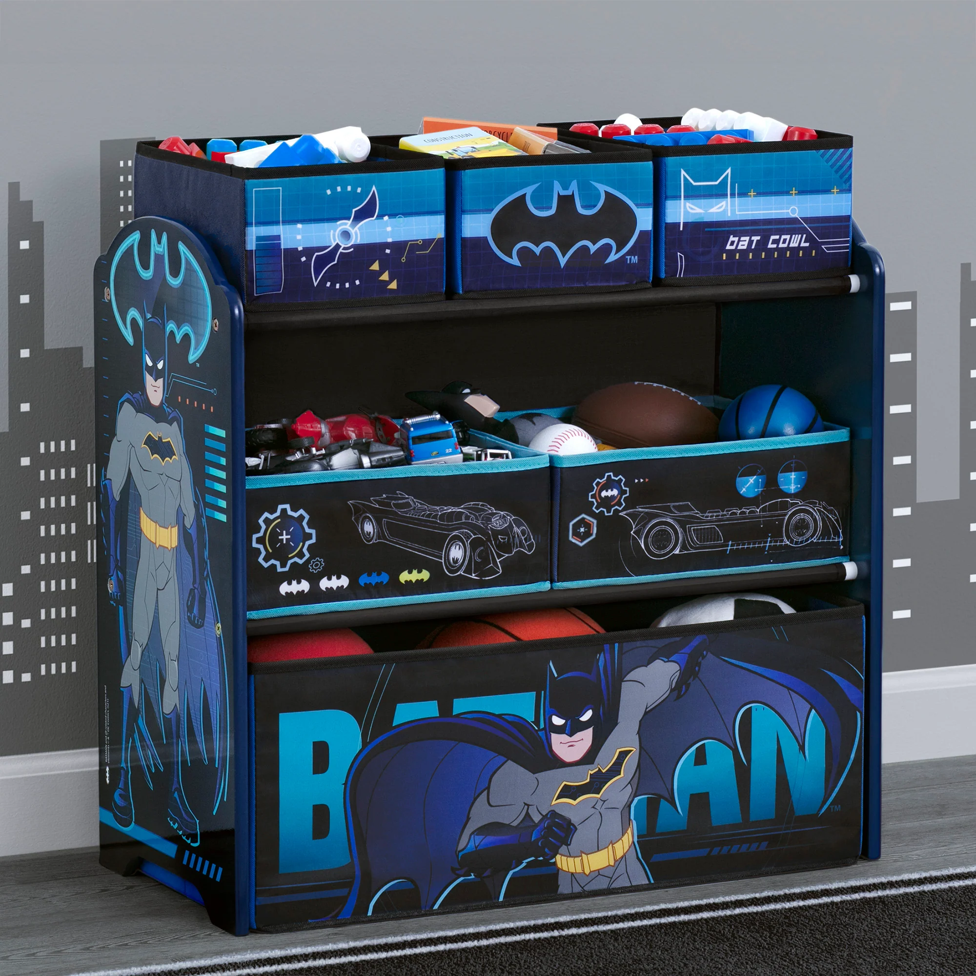 Batman 6 Bin Design and Store Toy Organizer - Image 6