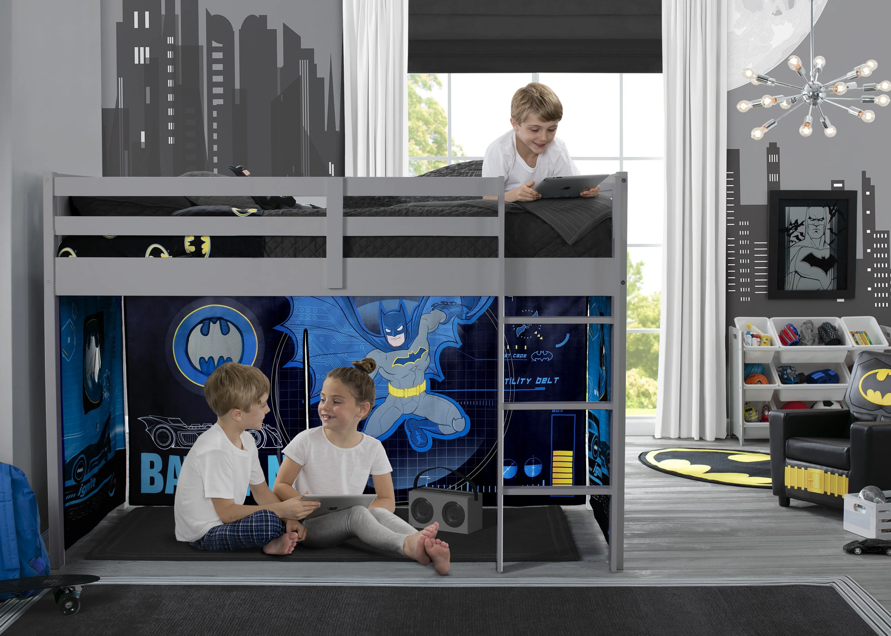 Batman Loft Bed Tent - Curtain Set for Twin Loft Bed (Bed Sold Separately) - Image 3