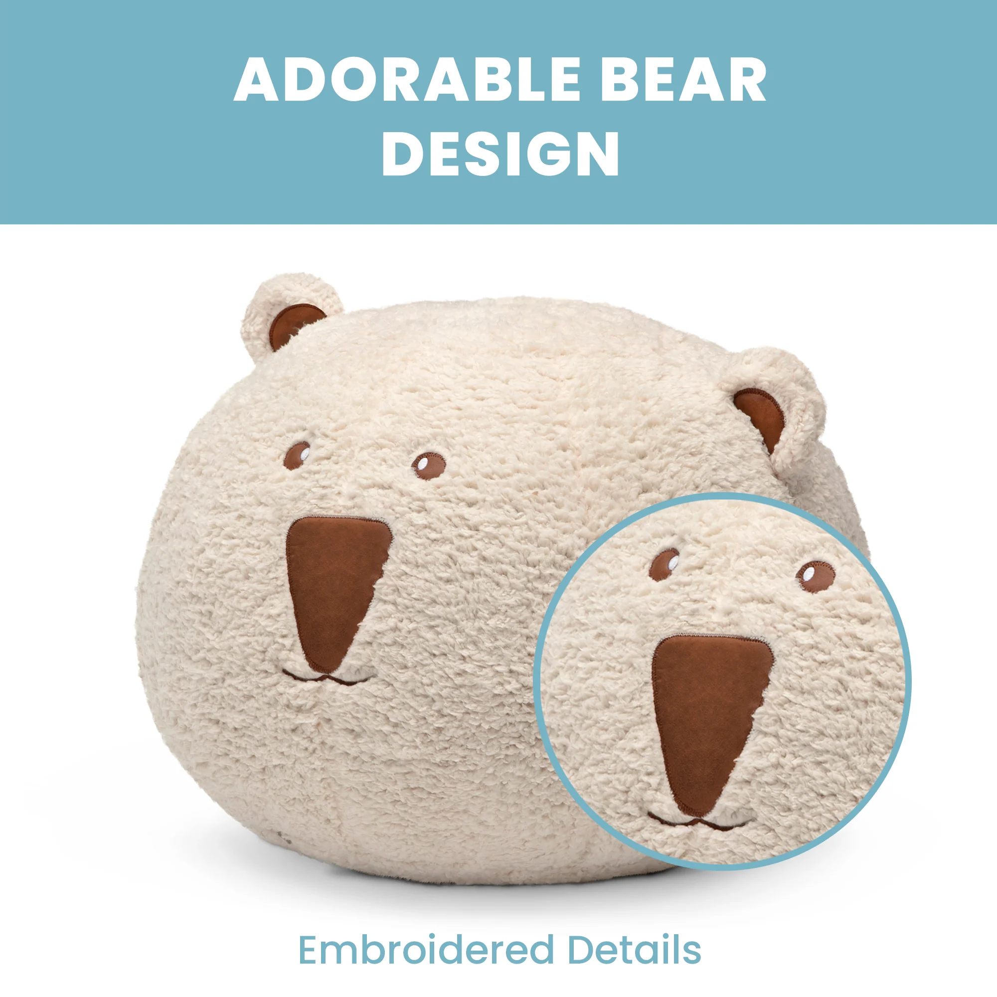 Bear Plush Foam Pouf Ottoman - Image 3