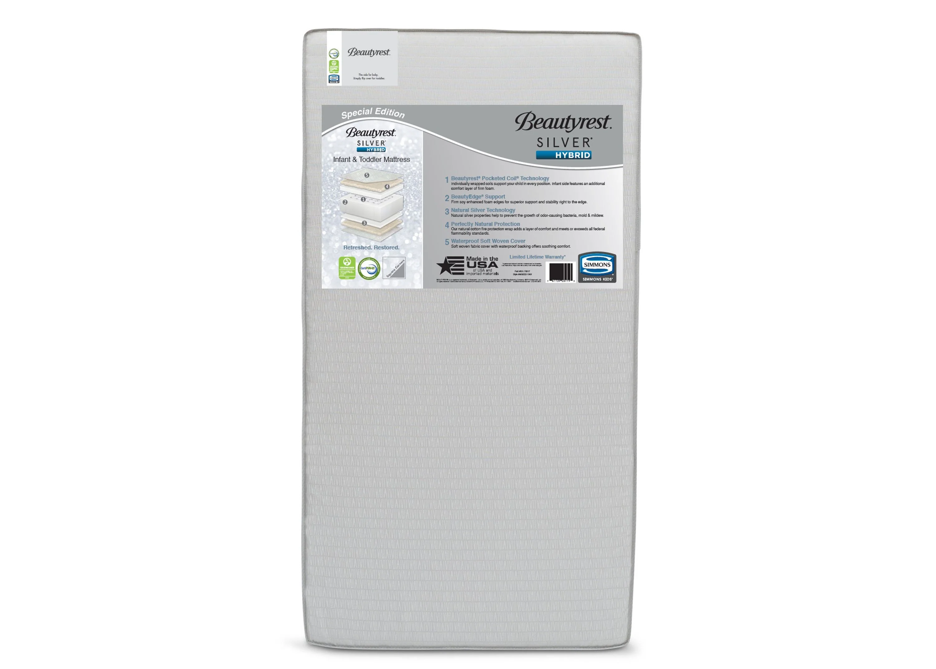 Beautyrest Silver Special Edition Hybrid Crib and Toddler Mattress - Image 2
