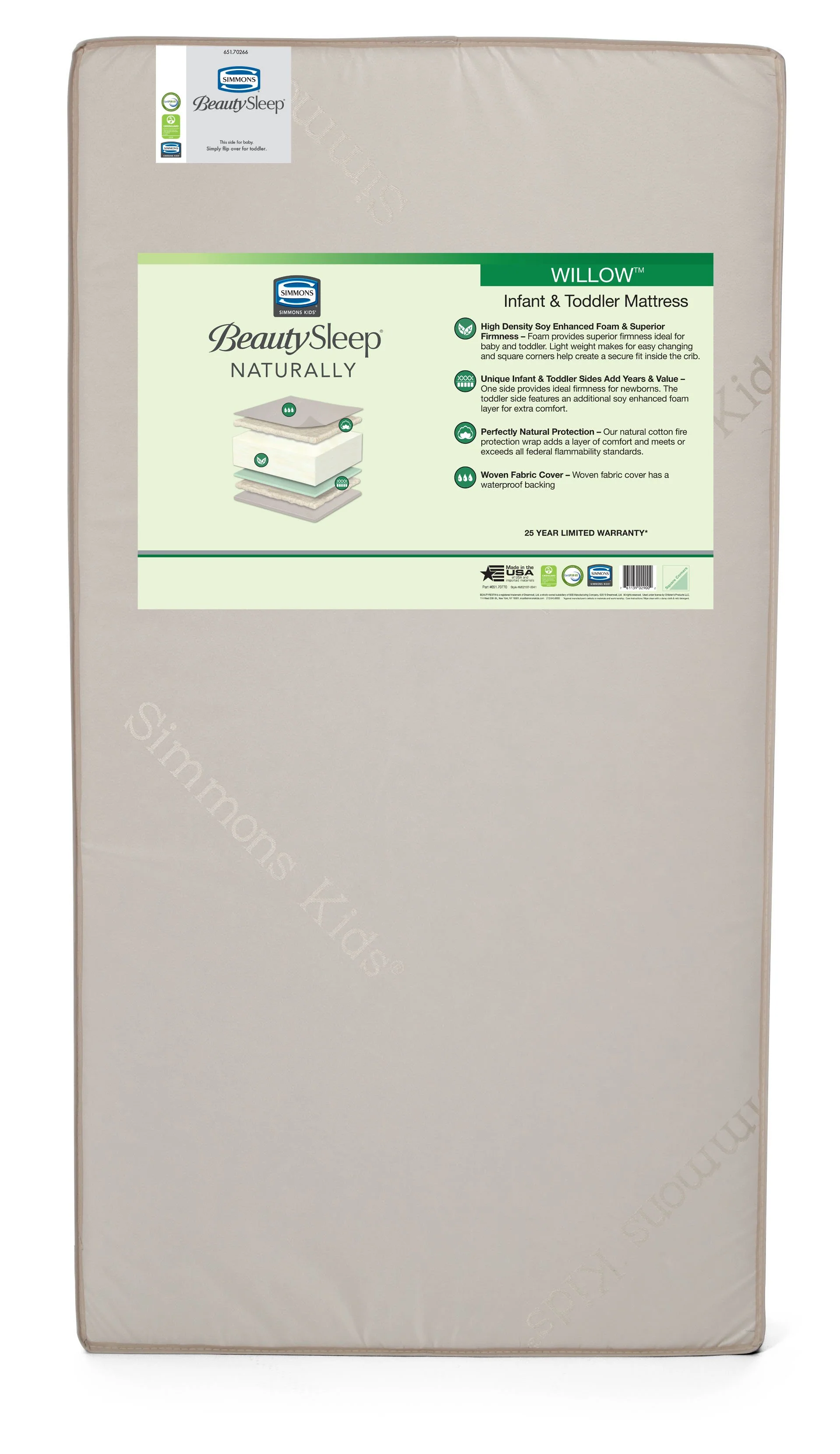 BeautySleep Naturally Willow Crib and Toddler Mattress - Image 5