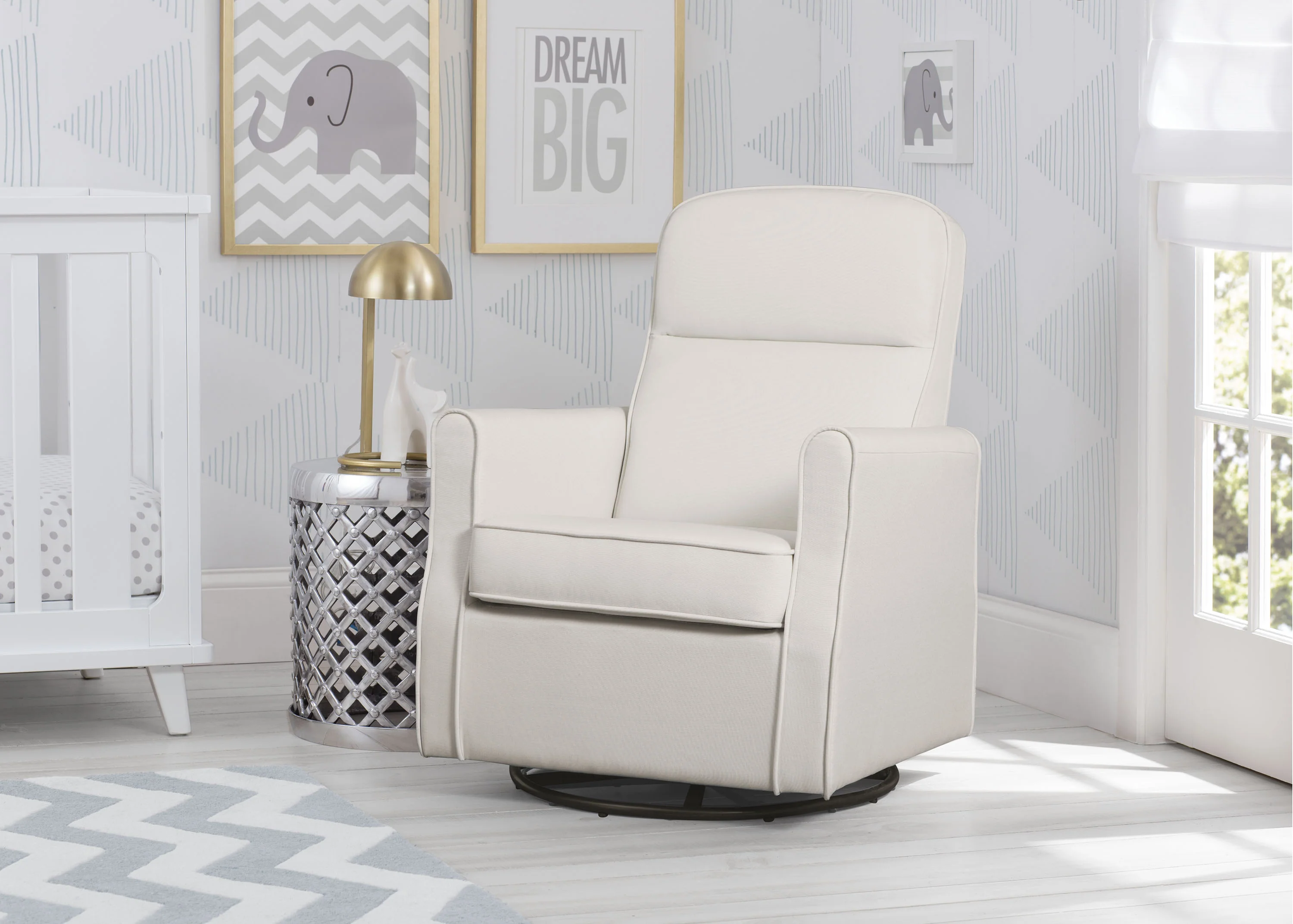 Blair Slim Nursery Glider Swivel Rocker Chair - Image 8
