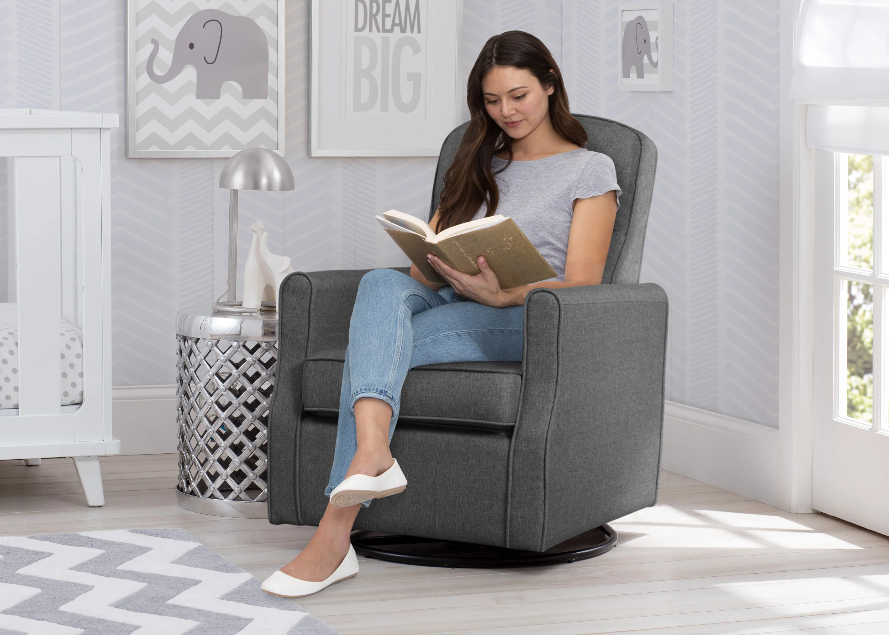 Blair Slim Nursery Glider Swivel Rocker Chair - Image 2