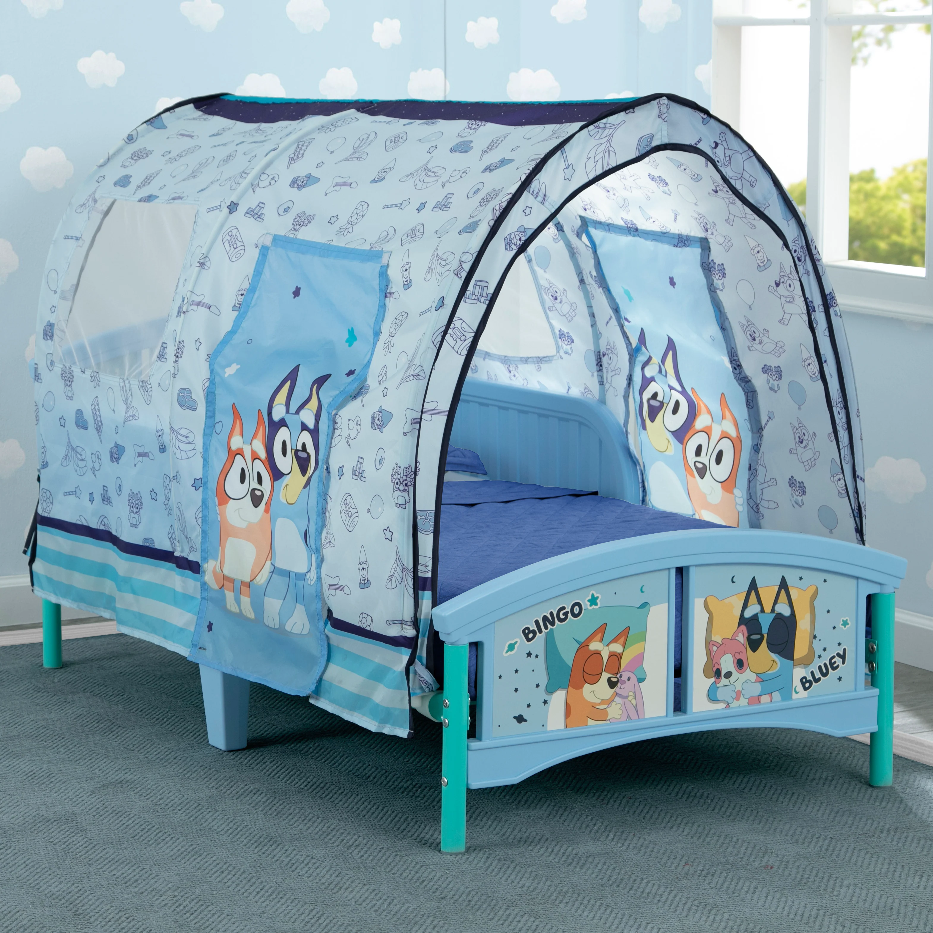 Bluey Plastic Toddler Bed with Tent - Image 6
