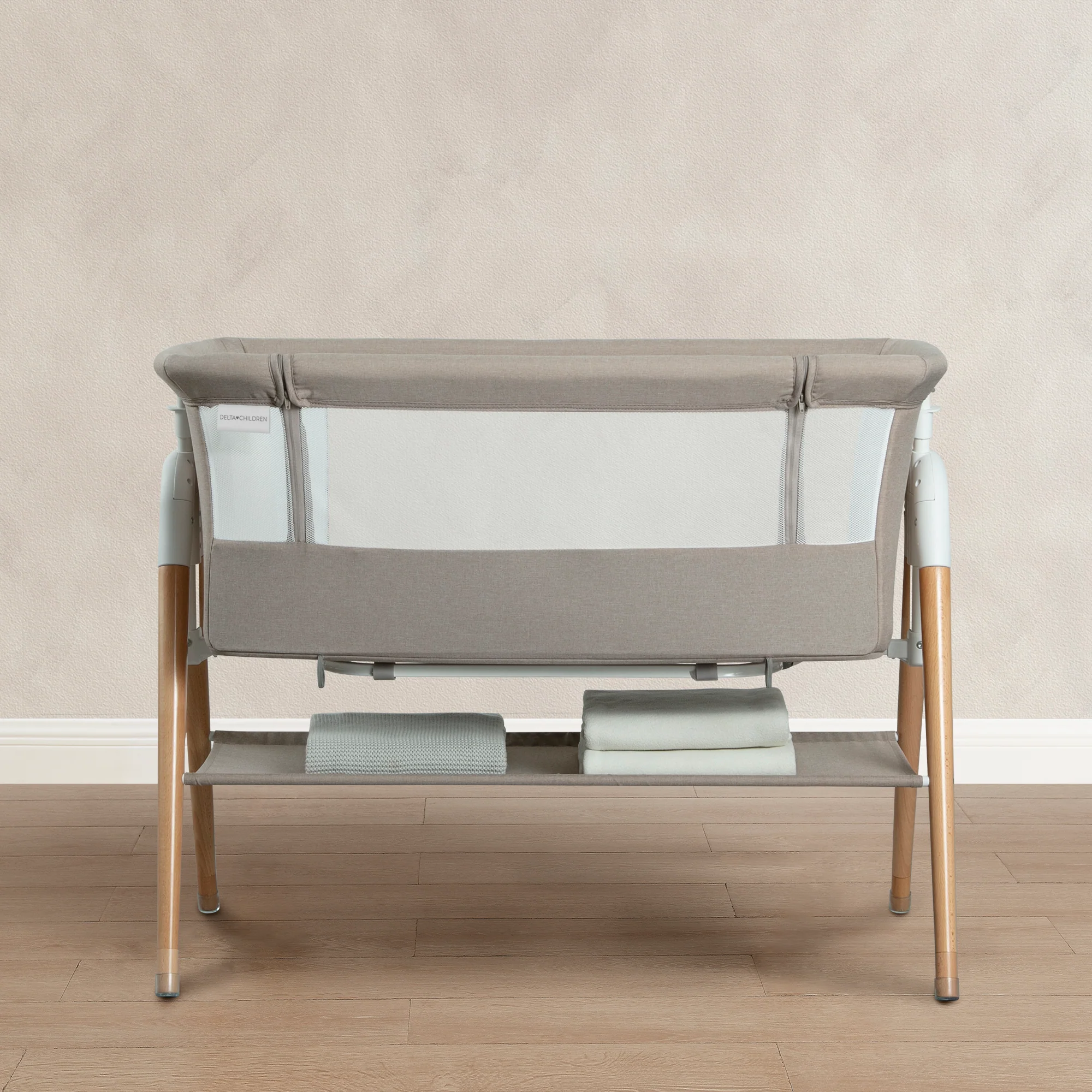 Bondi Adjustable Height Bedside Beechwood Bassinet - Image 14