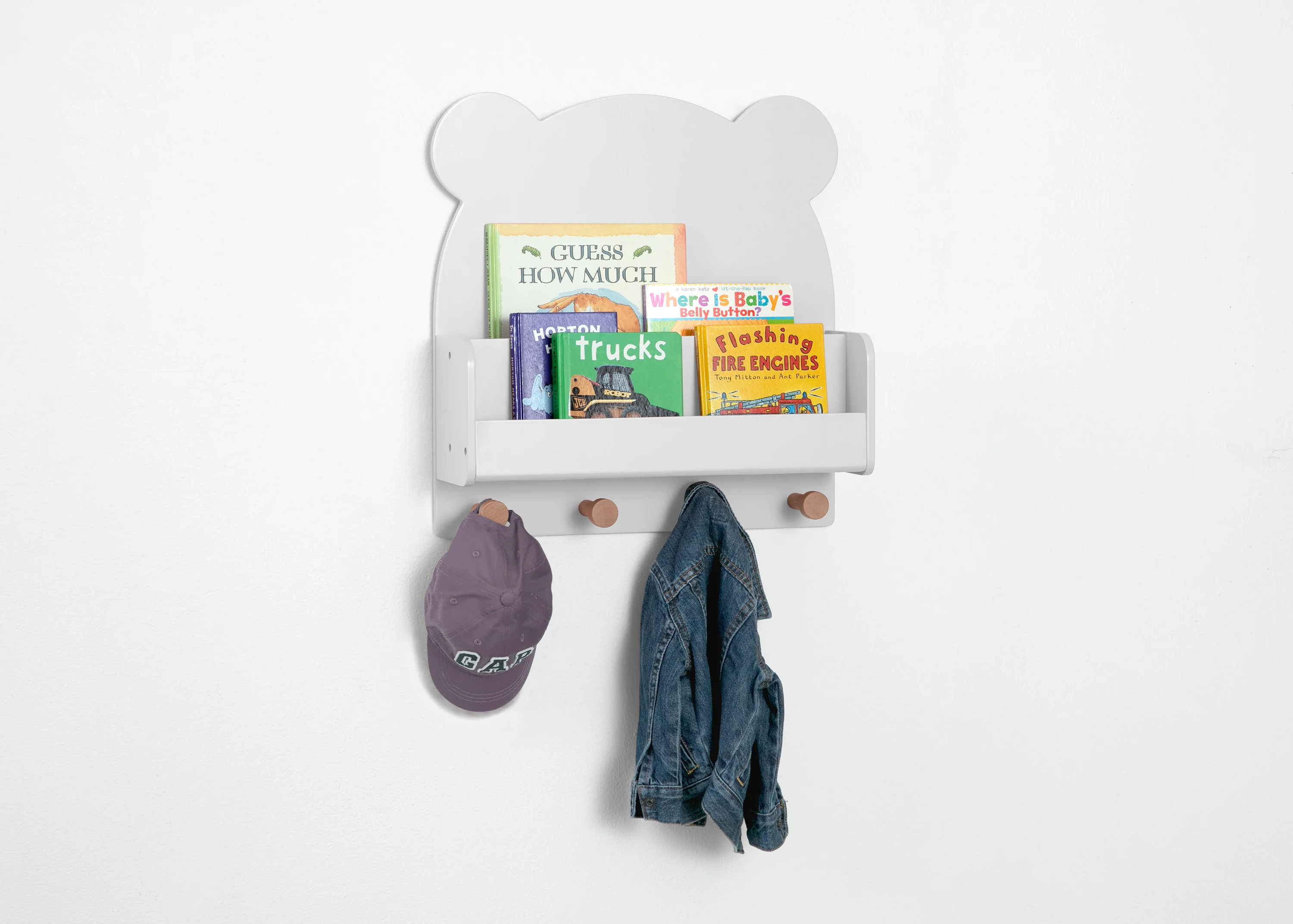 Brannan Bear Wall Shelf with 4 Hooks
