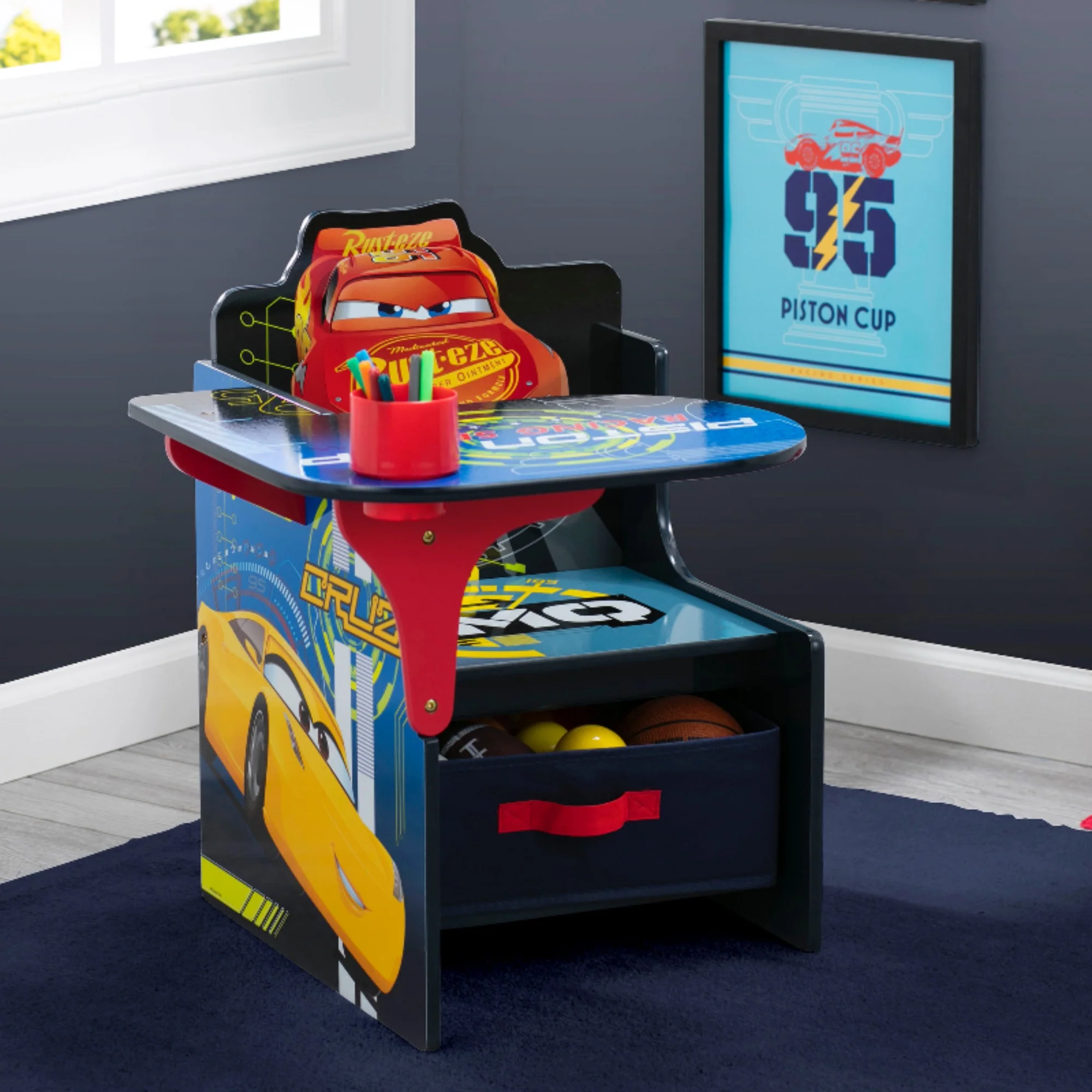 Cars Chair Desk with Storage Bin - Image 5