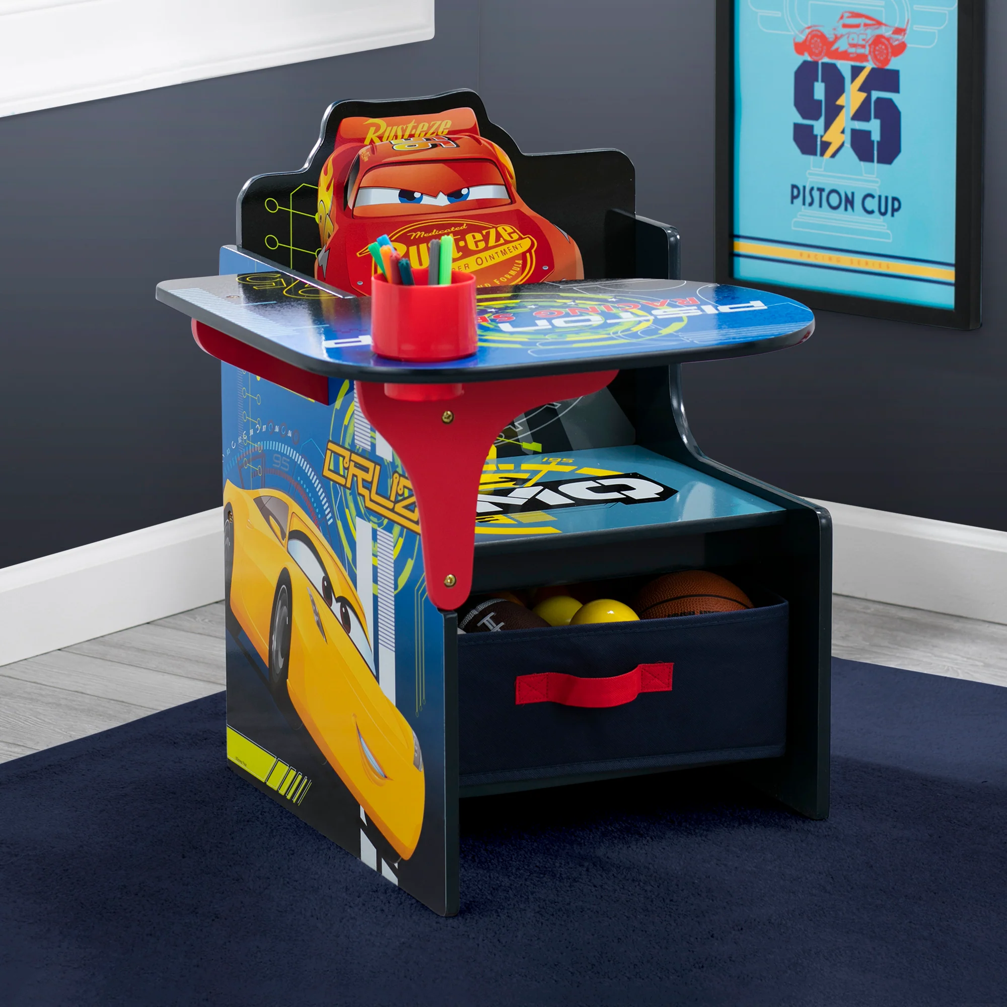 Cars Chair Desk with Storage Bin - Image 6