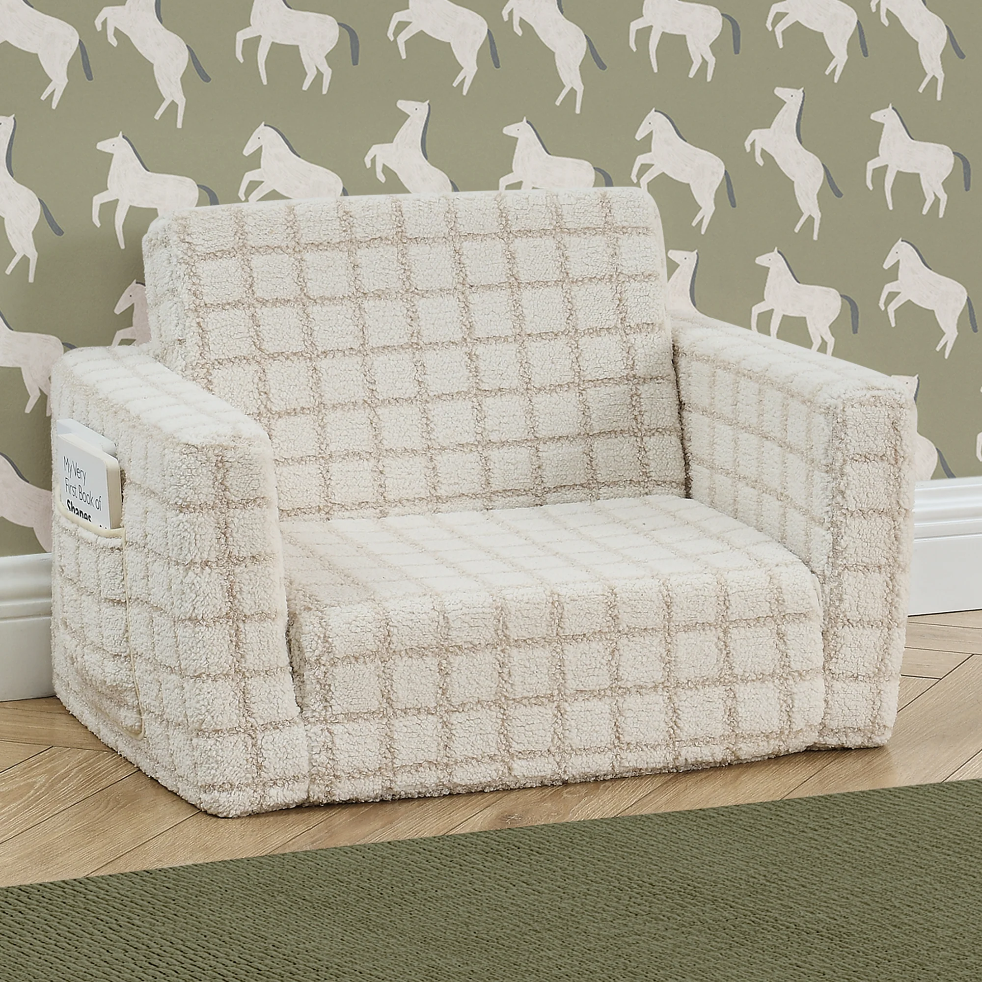 Checkered Cozee Flip-Out 2-in-1 Convertible Chair to Lounger - Image 16