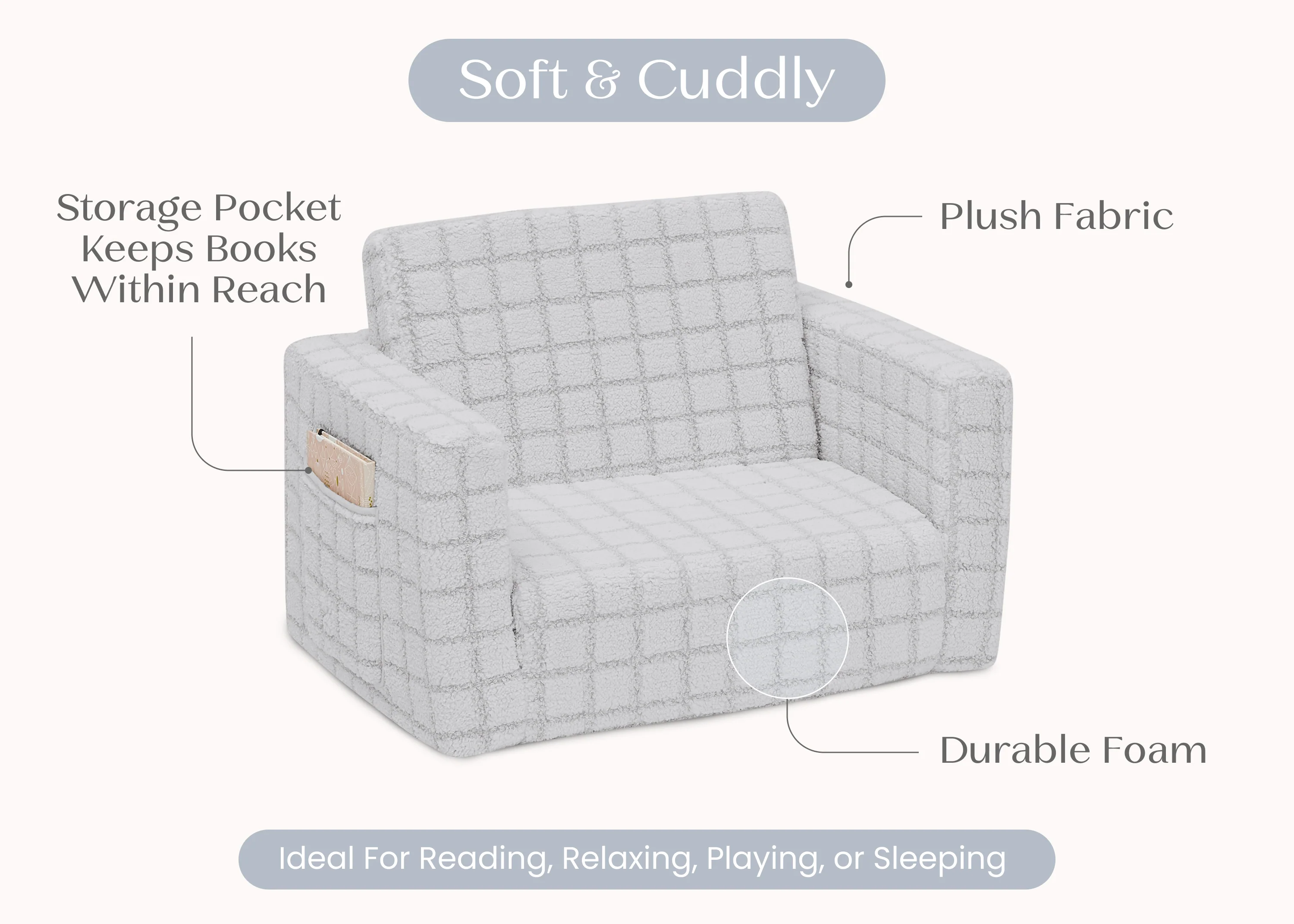 Checkered Cozee Flip-Out 2-in-1 Convertible Chair to Lounger - Image 22