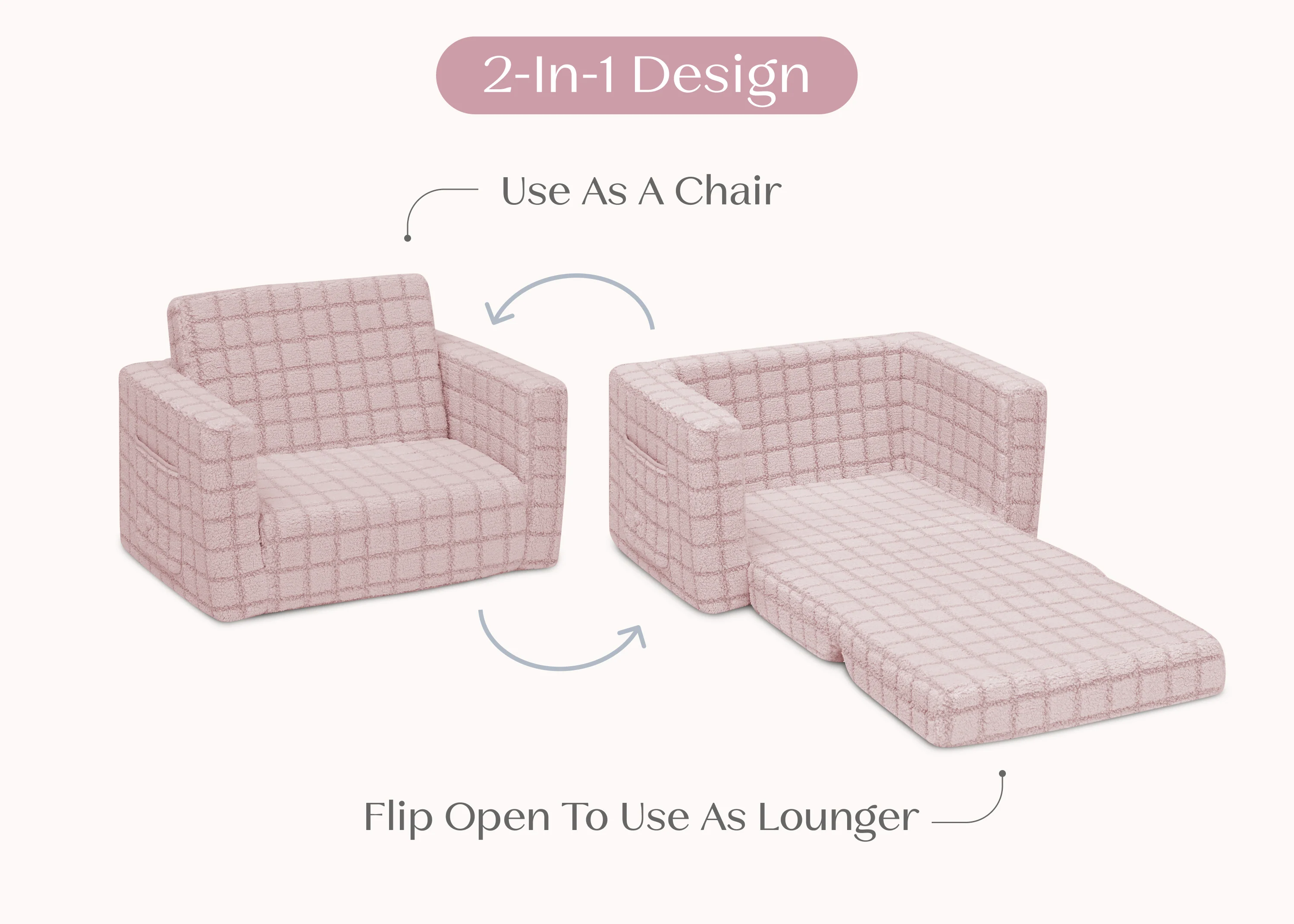 Checkered Cozee Flip-Out 2-in-1 Convertible Chair to Lounger - Image 27
