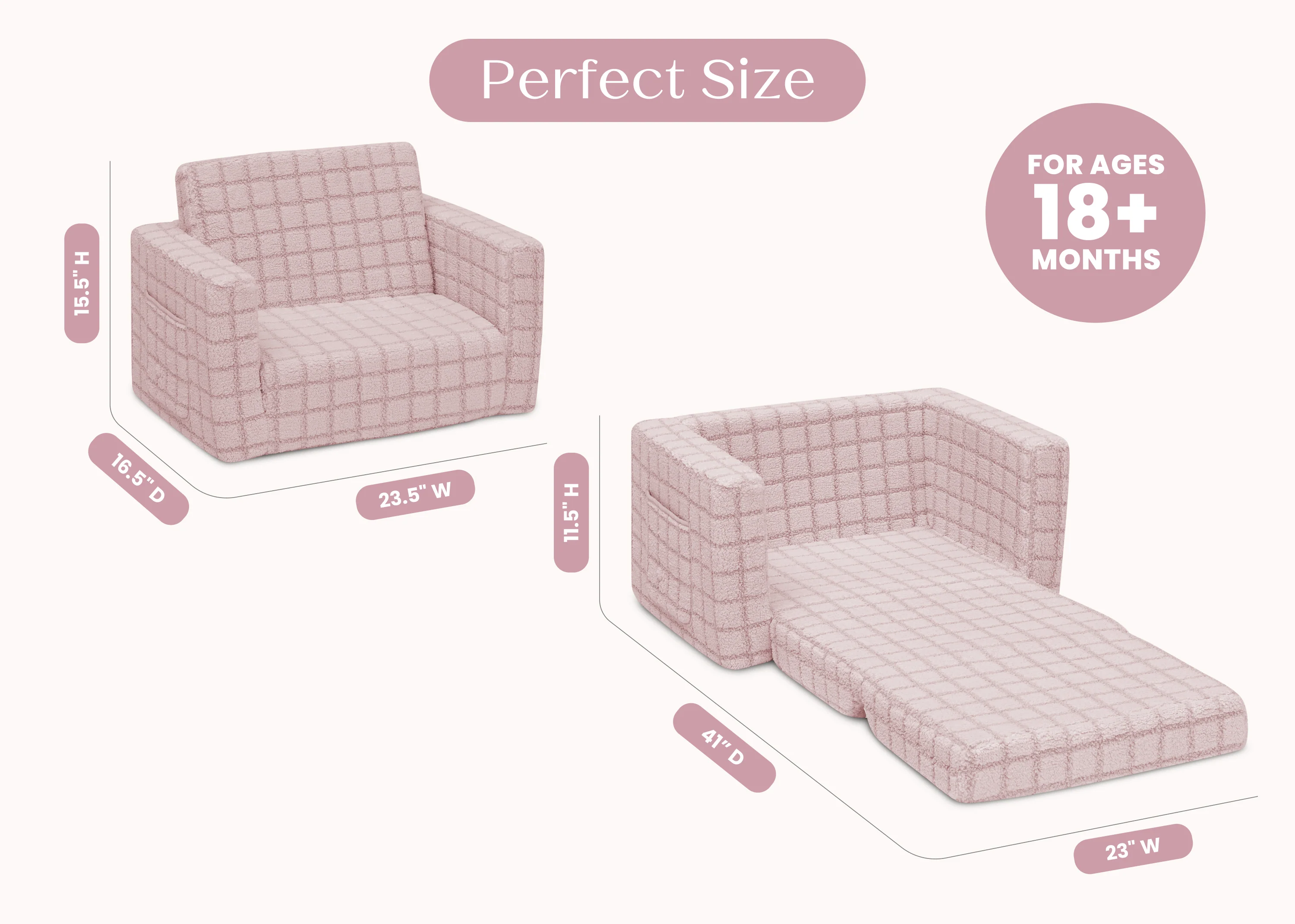 Checkered Cozee Flip-Out 2-in-1 Convertible Chair to Lounger - Image 29