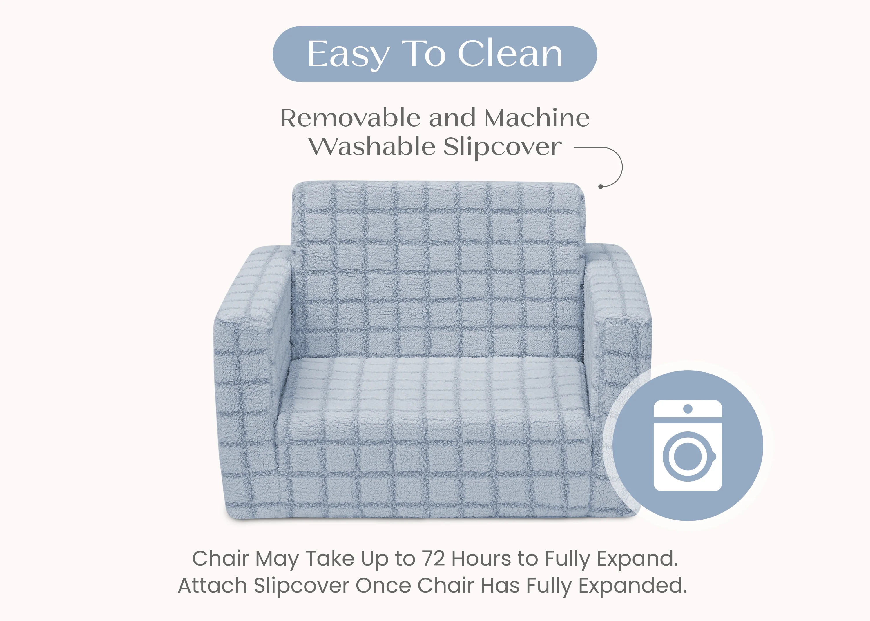 Checkered Cozee Flip-Out 2-in-1 Convertible Chair to Lounger - Image 4