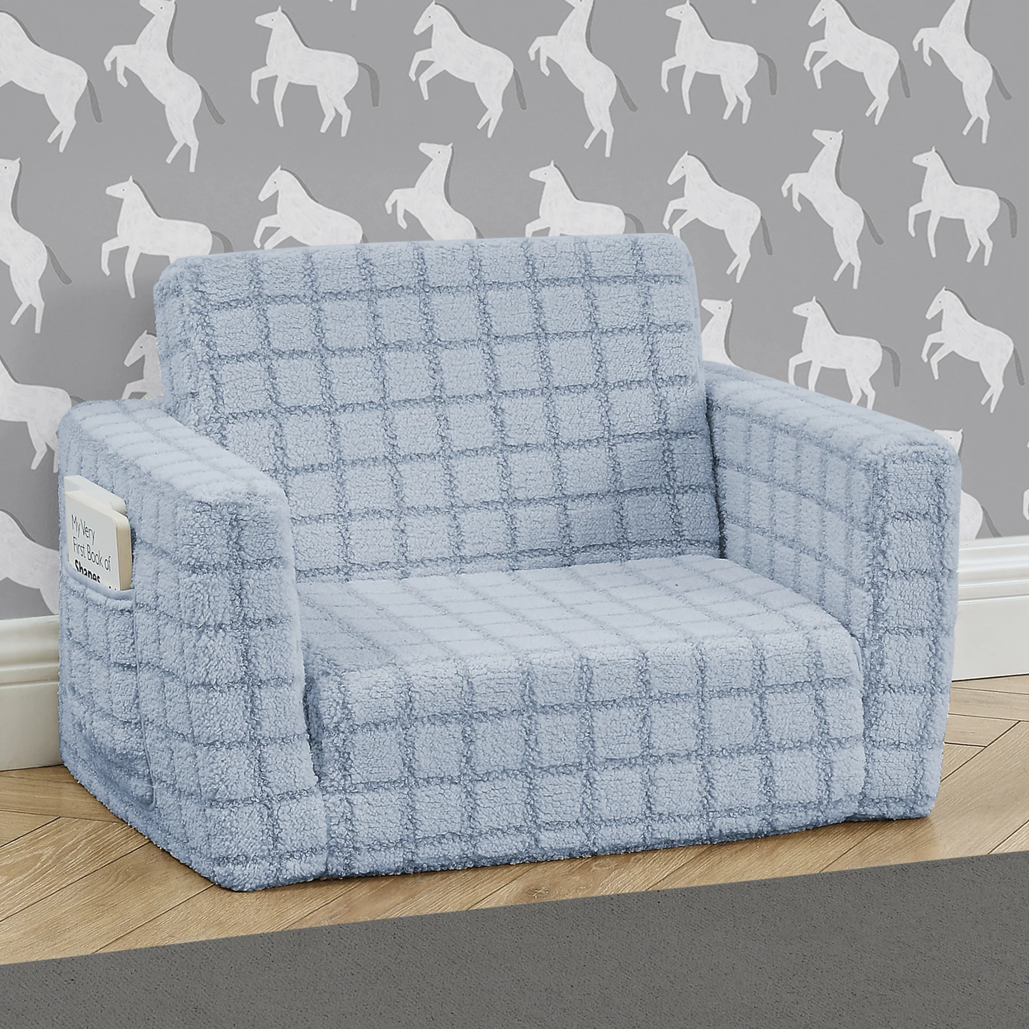 Checkered Cozee Flip-Out 2-in-1 Convertible Chair to Lounger - Image 8