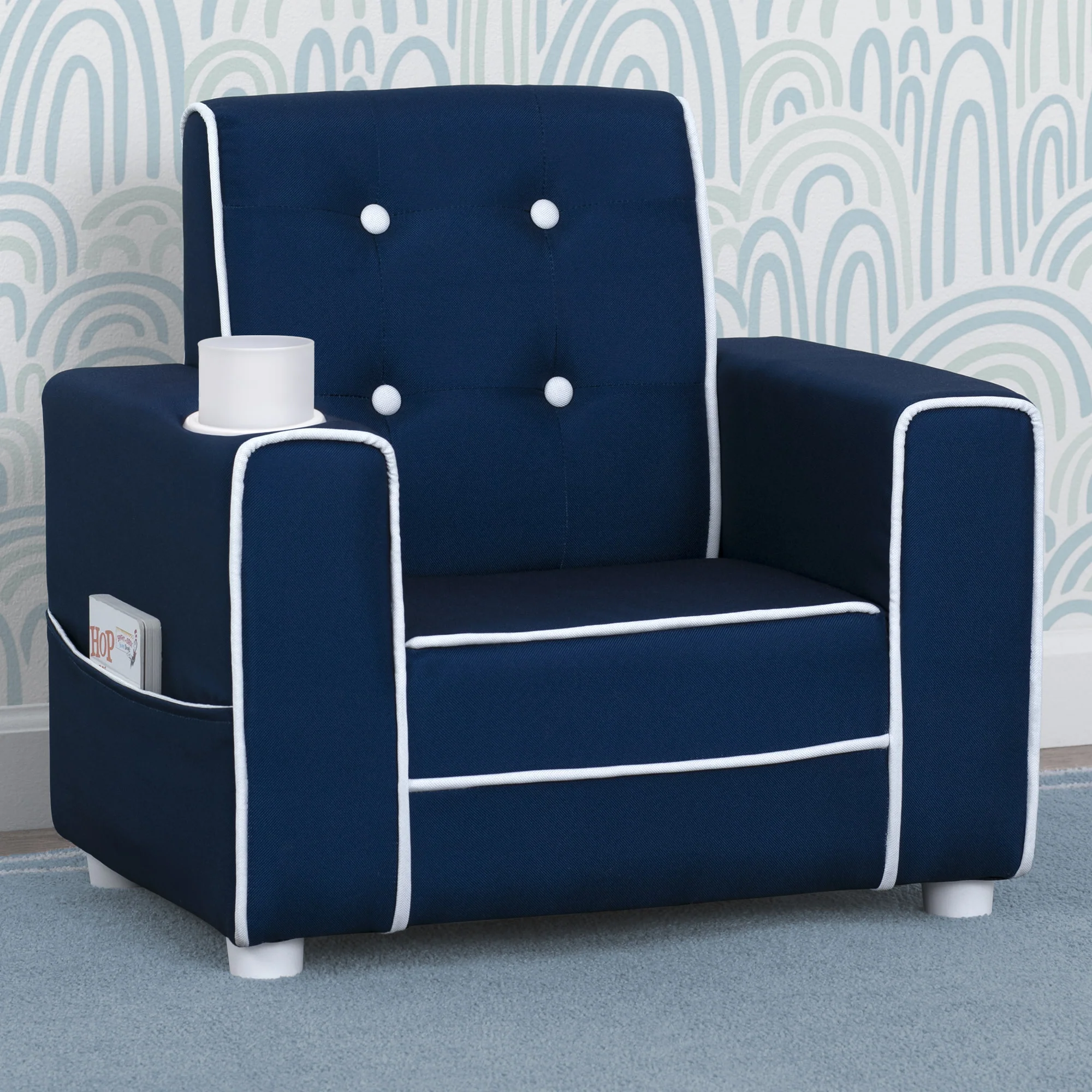 Chelsea Kids Upholstered Chair with Cup Holder - Image 13