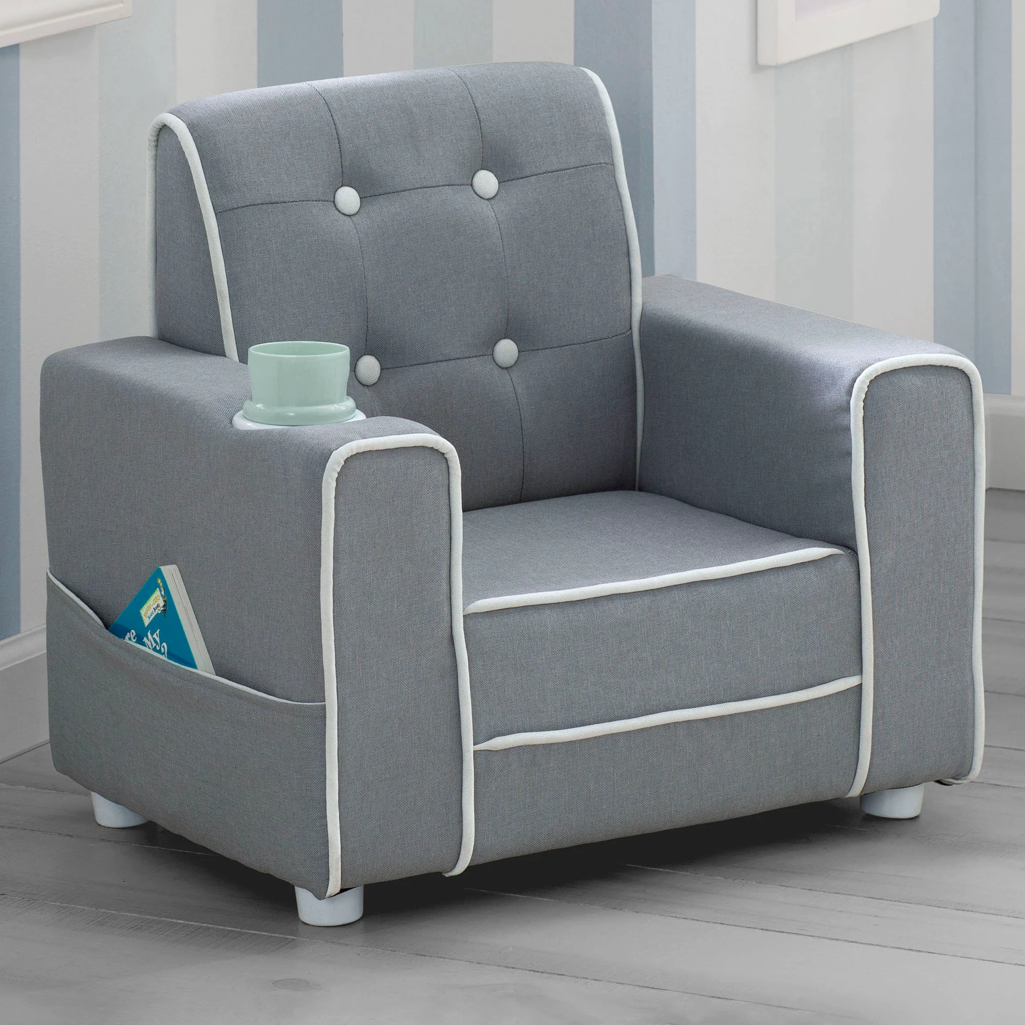Chelsea Kids Upholstered Chair with Cup Holder - Image 14