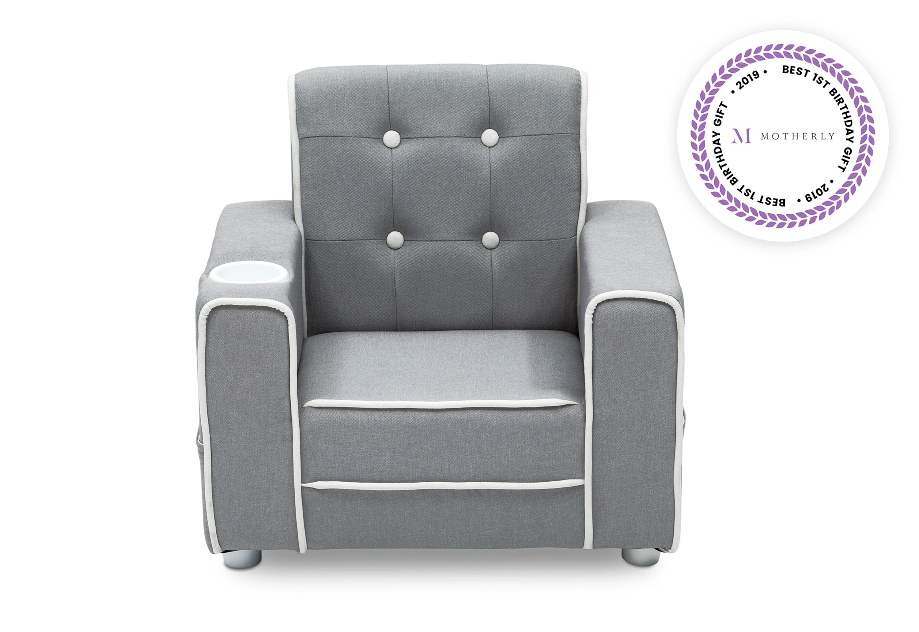Chelsea Kids Upholstered Chair with Cup Holder - Image 3